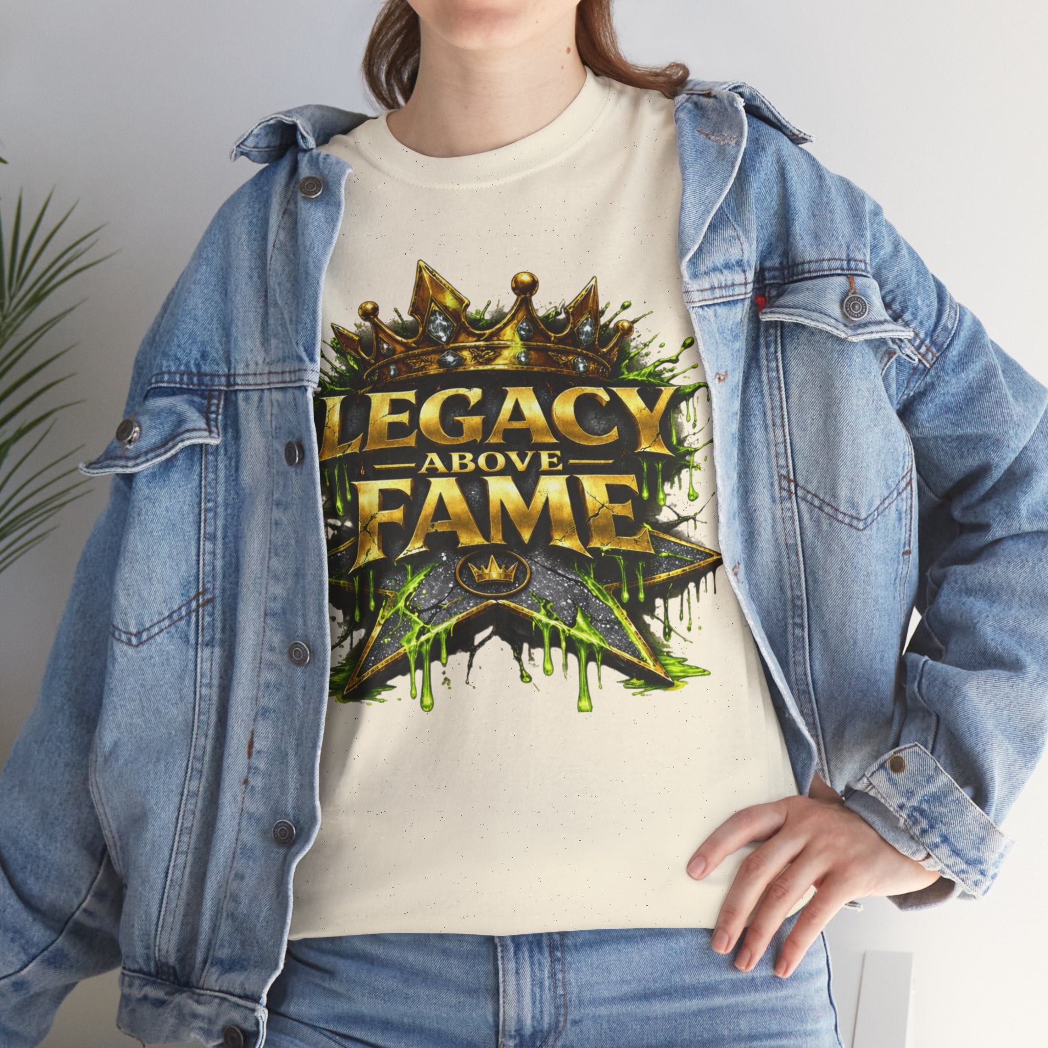 Adult Legacy Above Fame Graphic T-Shirt (Lime Green Drip) - Zealous For All