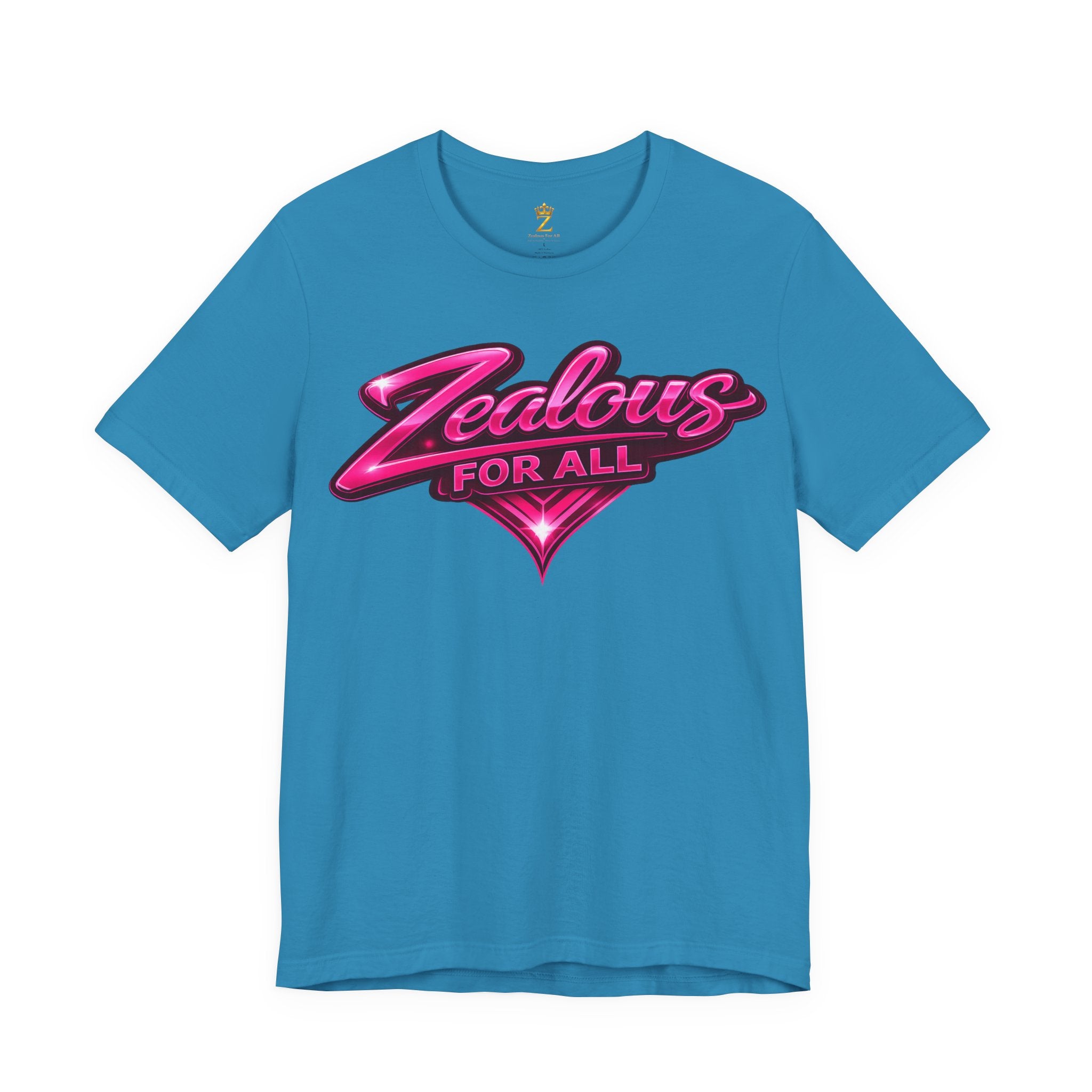 Zealous For All Graphic T-Shirt (Hot Pink Logo) Printify