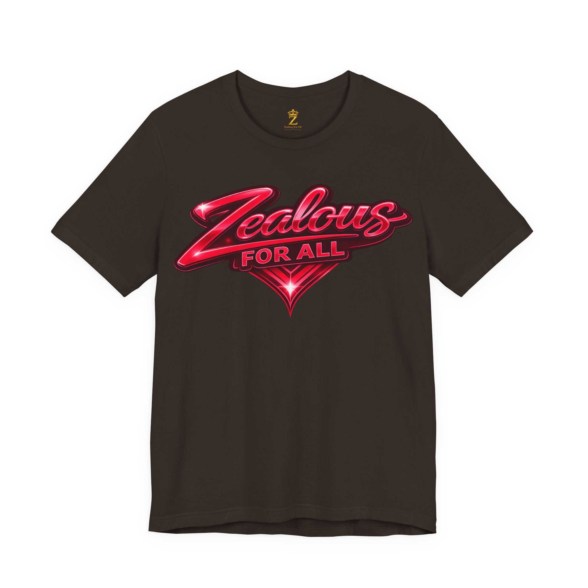Zealous For All Graphic T-Shirt (Red Logo) Printify