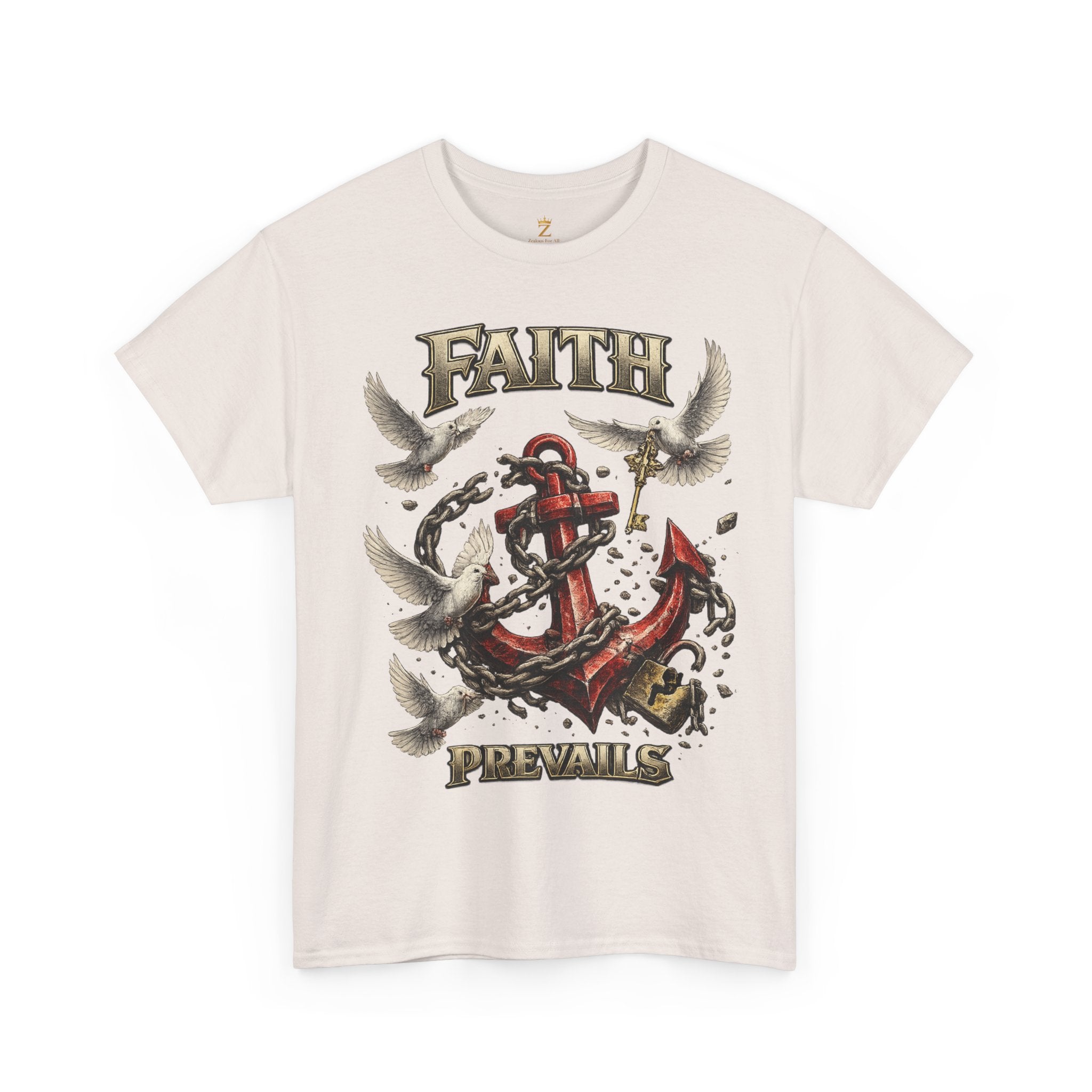Adult Faith Prevails T‑Shirt (Red Anchor) Printify