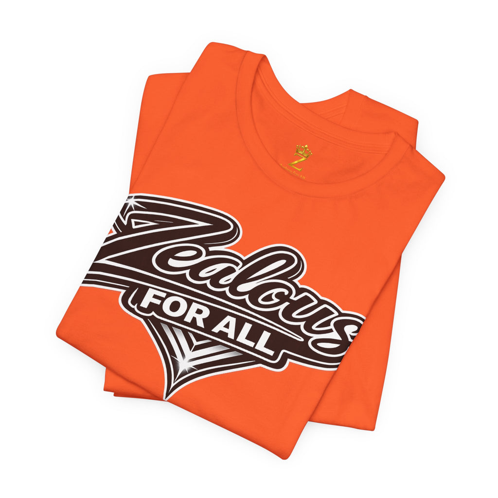 Zealous For All Graphic T-Shirt (Black Logo) Printify