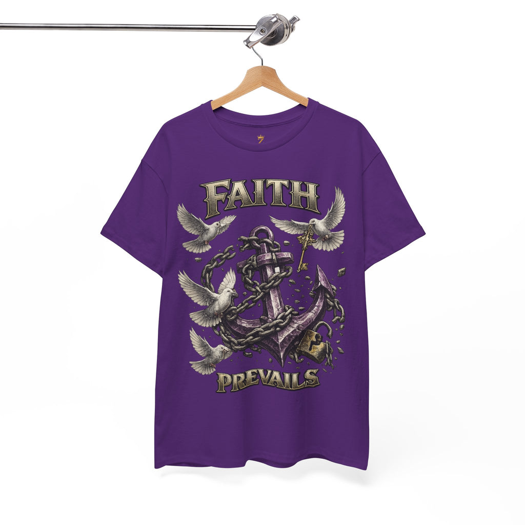 Adult Faith Prevails T‑Shirt (Purple Anchor) Printify