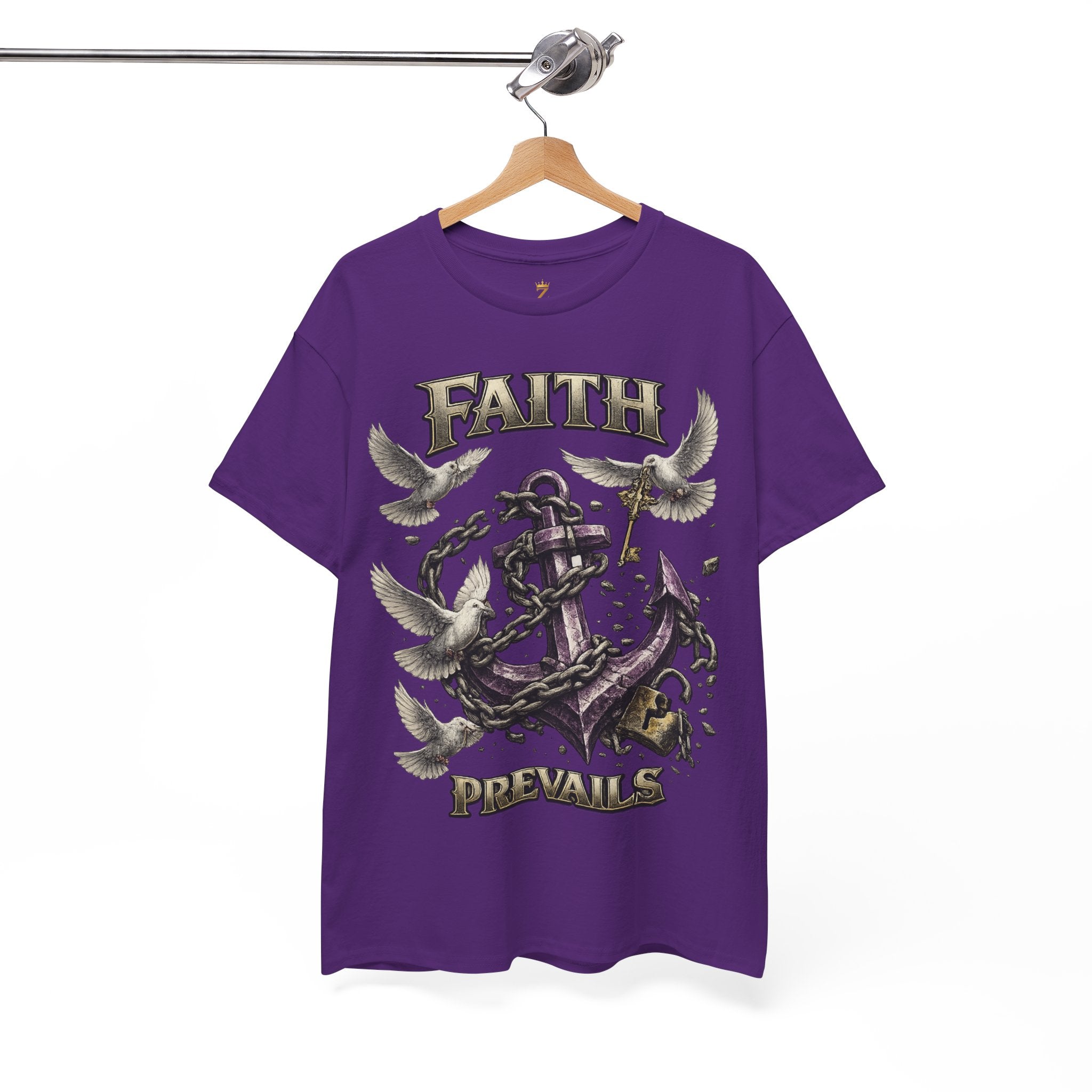 Adult Faith Prevails T‑Shirt (Purple Anchor) Printify