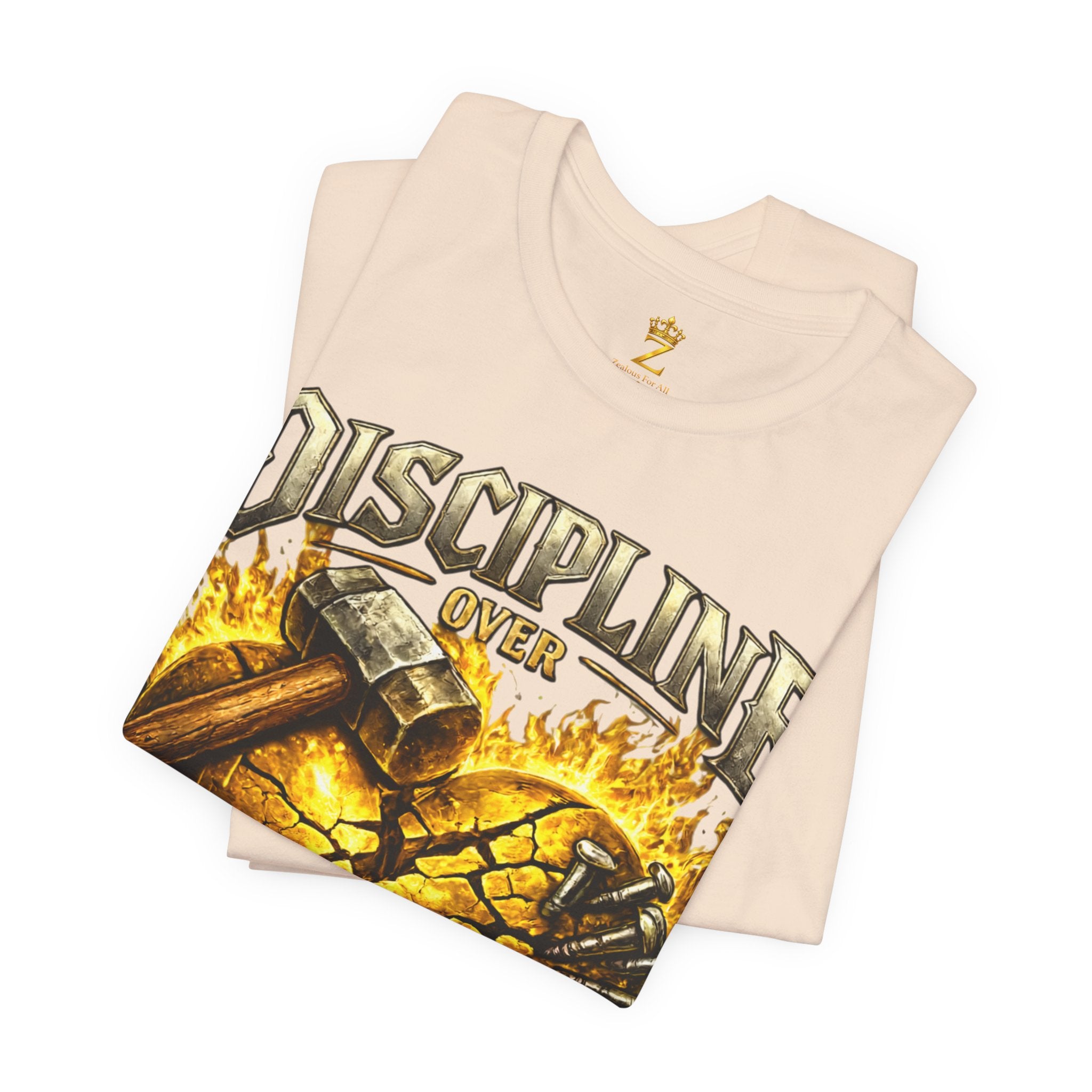 Discipline Over Emotions Premium Graphic T-Shirt (Gold Heart) Printify