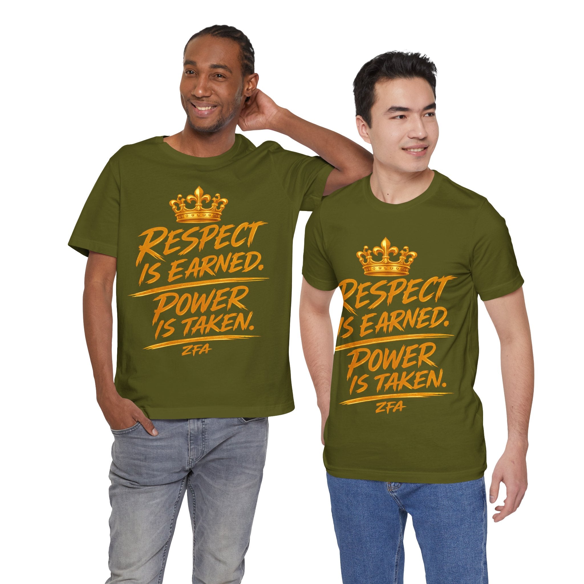 Respect Is Earned Power Is Taken T‑Shirt — Motivational Crown Graphic Tee