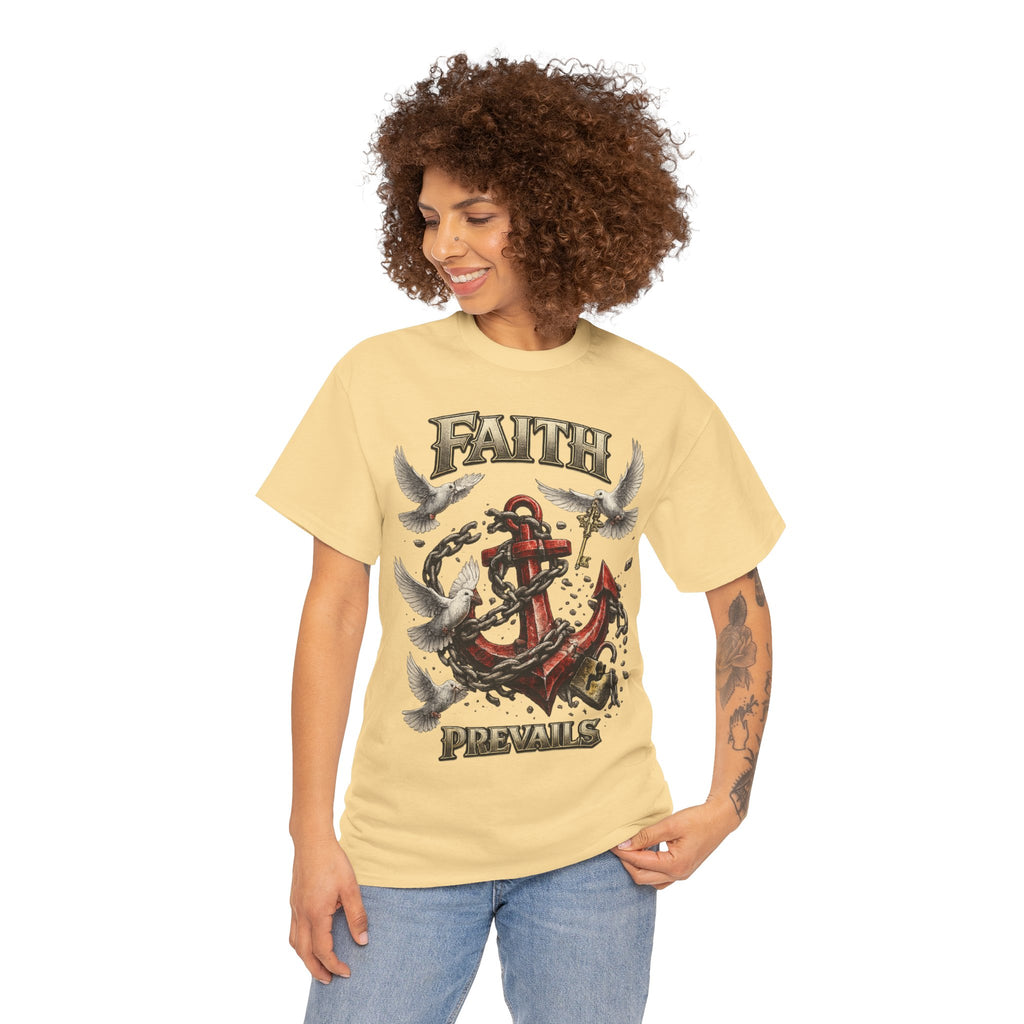 Adult Faith Prevails T‑Shirt (Red Anchor) Printify