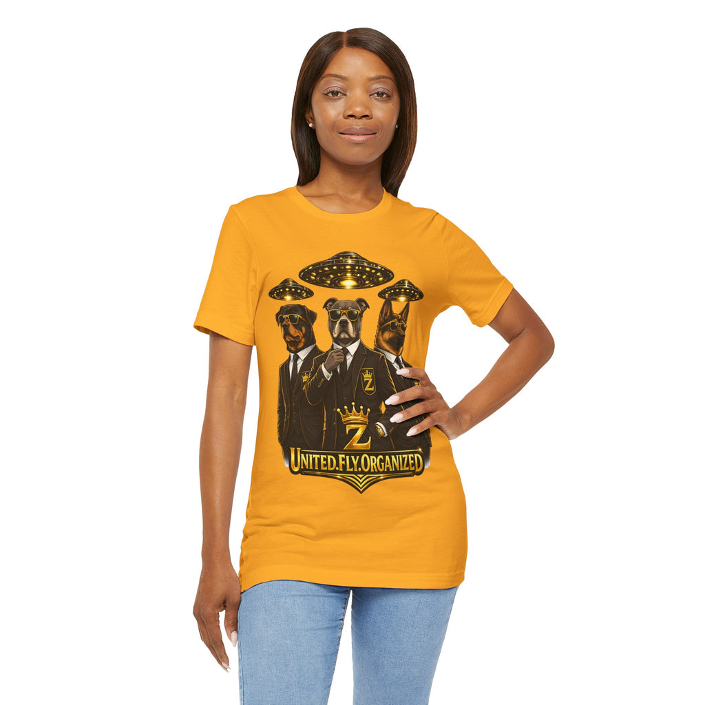 COMING SOON... United. Fly. Organized. Graphic Tee (Gold) Printify