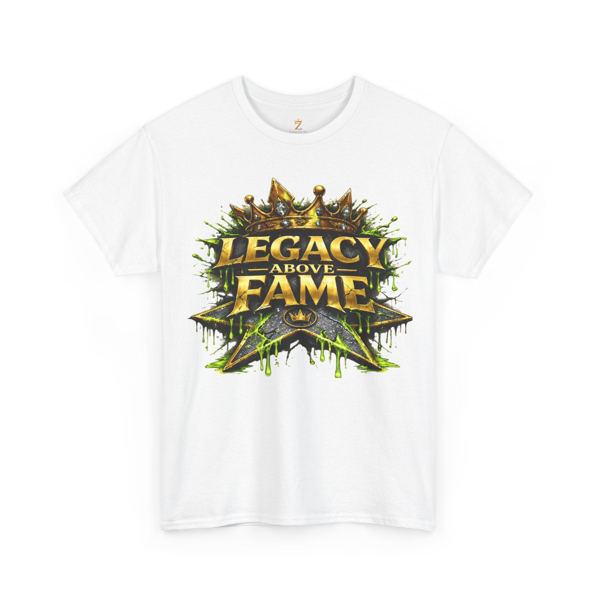 Adult Legacy Above Fame Graphic T-Shirt (Lime Green Drip) - Zealous For All