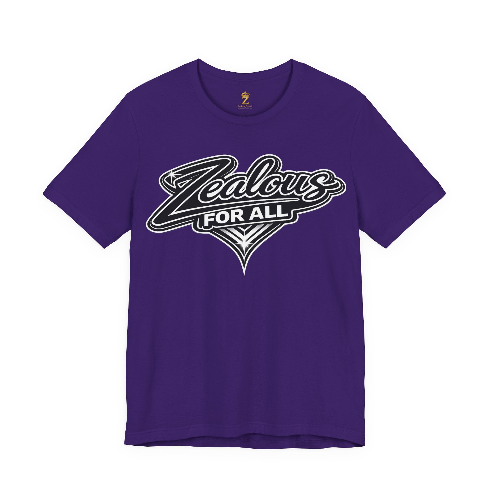 Zealous For All Graphic T-Shirt (Black Logo) Printify