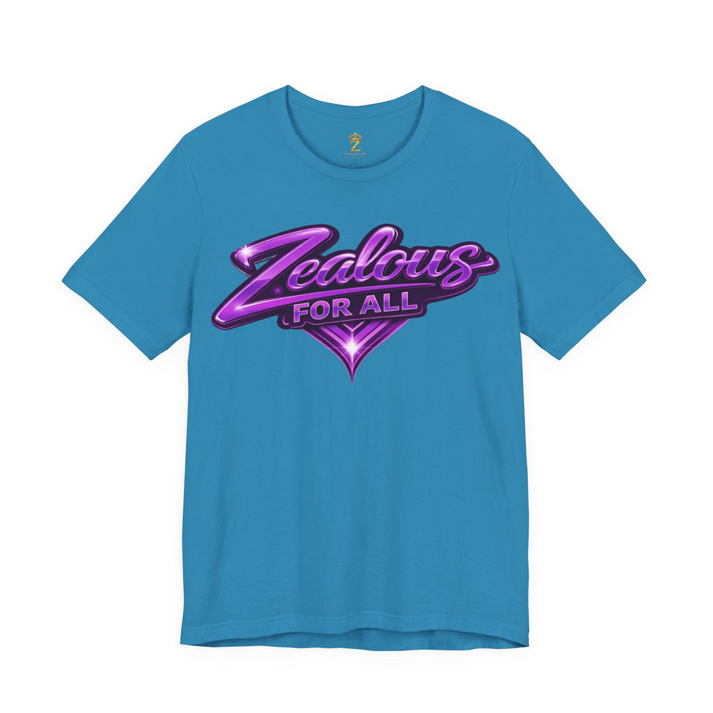 Zealous For All Graphic T-Shirt (Purple Logo) Printify