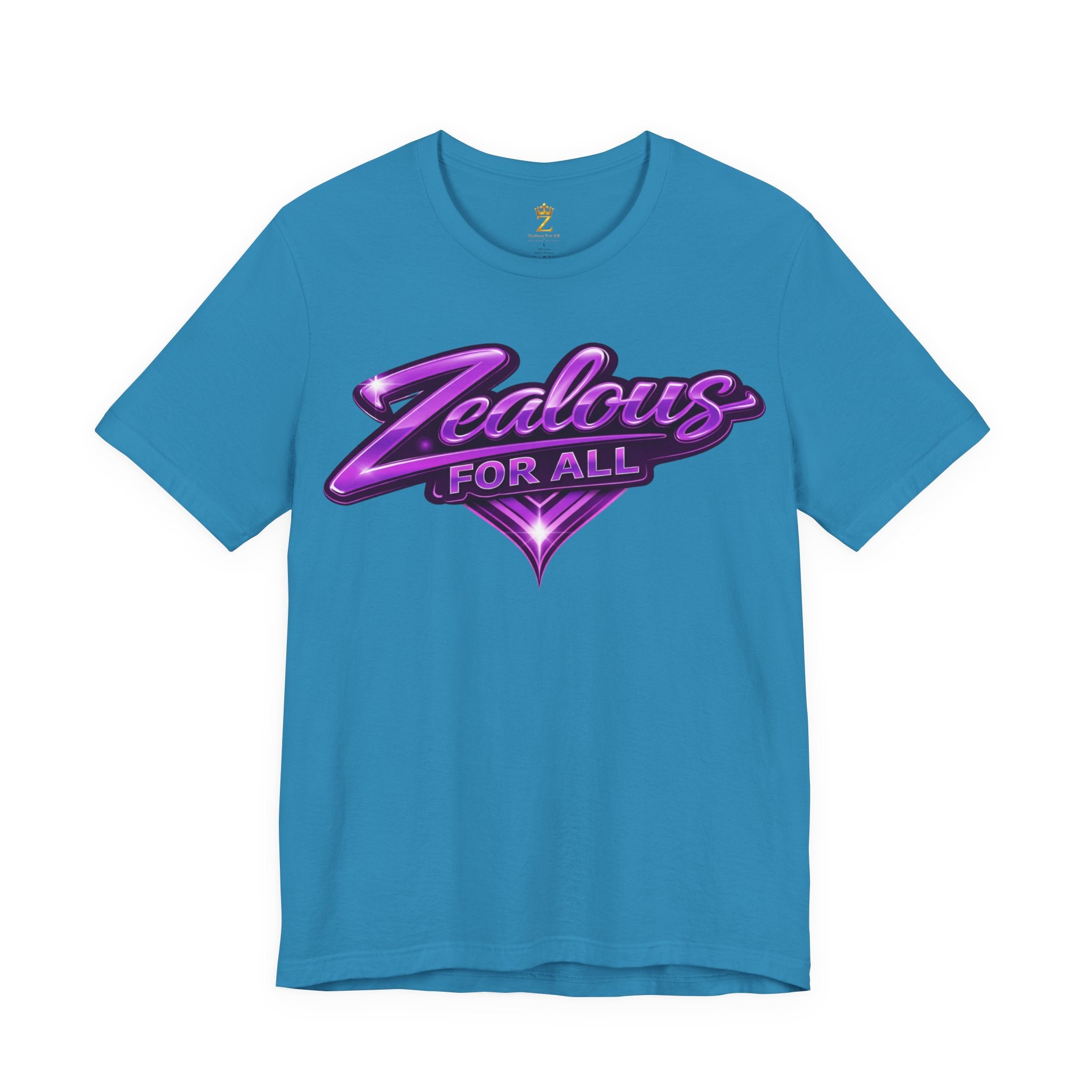 Zealous For All Graphic T-Shirt (Purple Logo) Printify