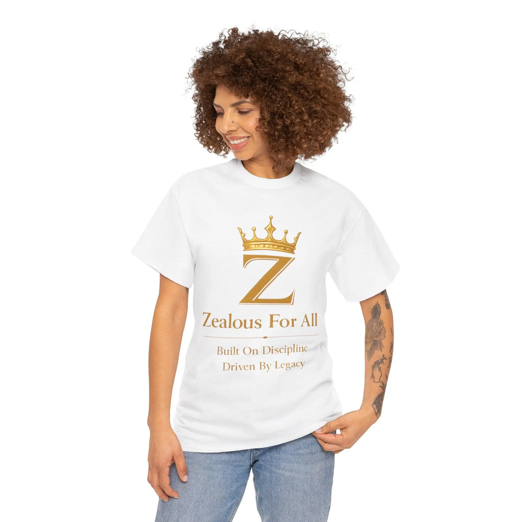 Unisex Zealous For All T-Shirt (Gold Logo (with Back logo) T-shirt) Printify