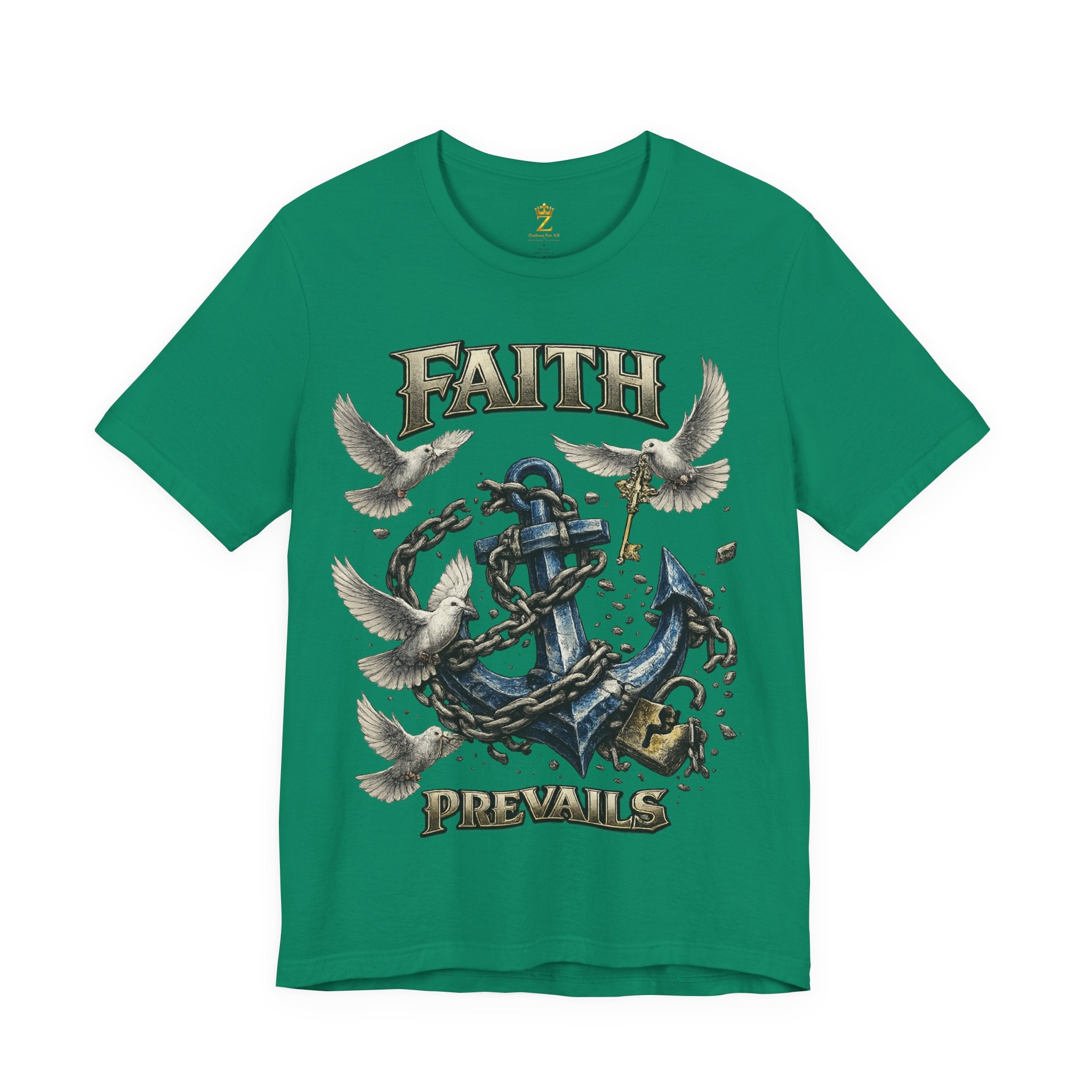 Faith Prevails T‑Shirt (Blue Anchor) Printify