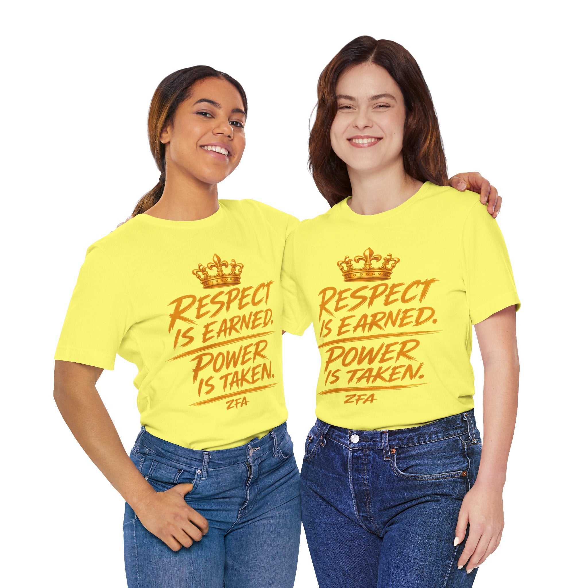 Respect Is Earned Power Is Taken T‑Shirt — Motivational Crown Graphic Tee