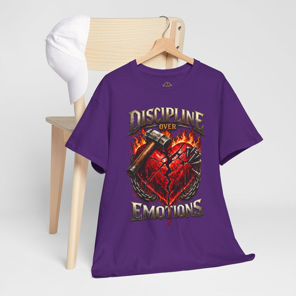 Discipline Over Emotions Graphic T-Shirt (Red Heart) Printify