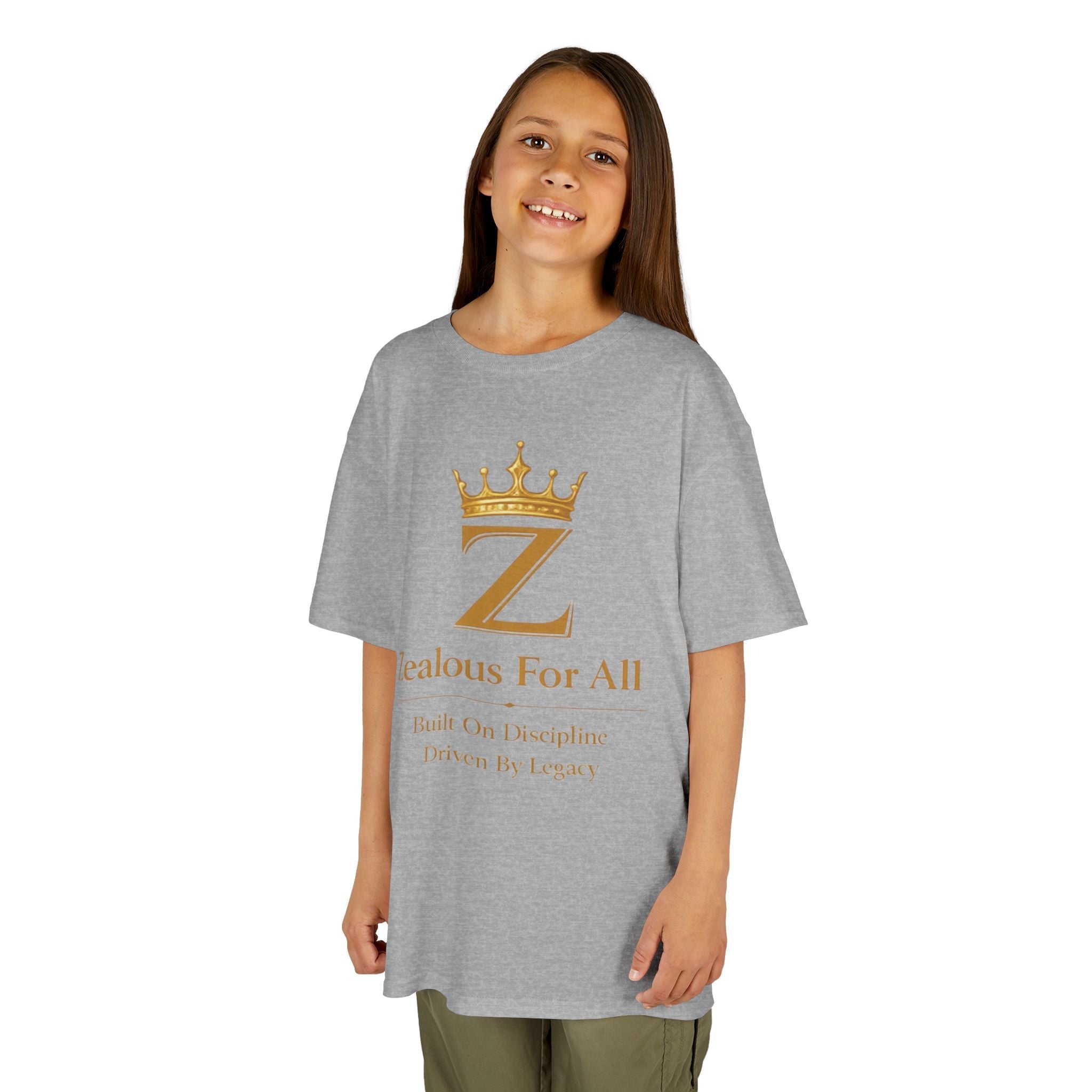 Kids Zealous For All T-Shirt Drop 01 — Gold Logo Kids Tee Printify