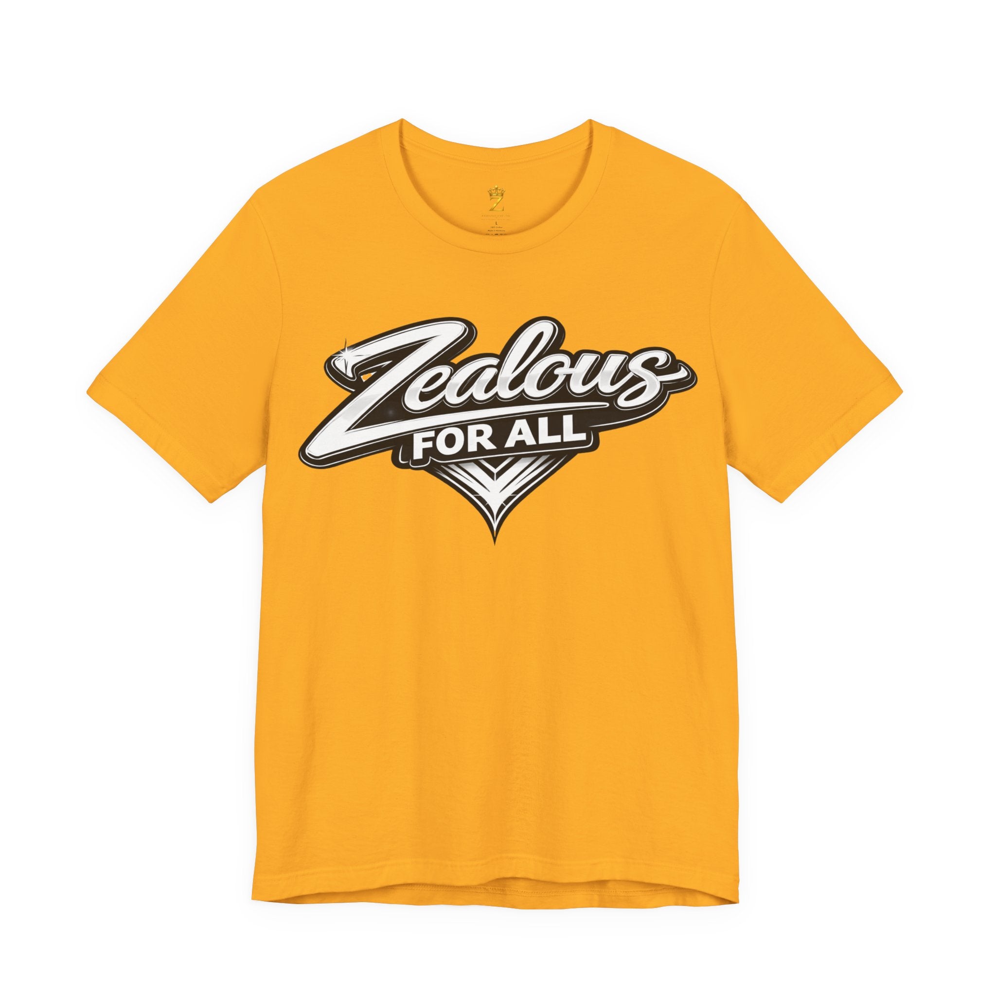 Zealous For All Graphic T-Shirt (White Logo) Printify
