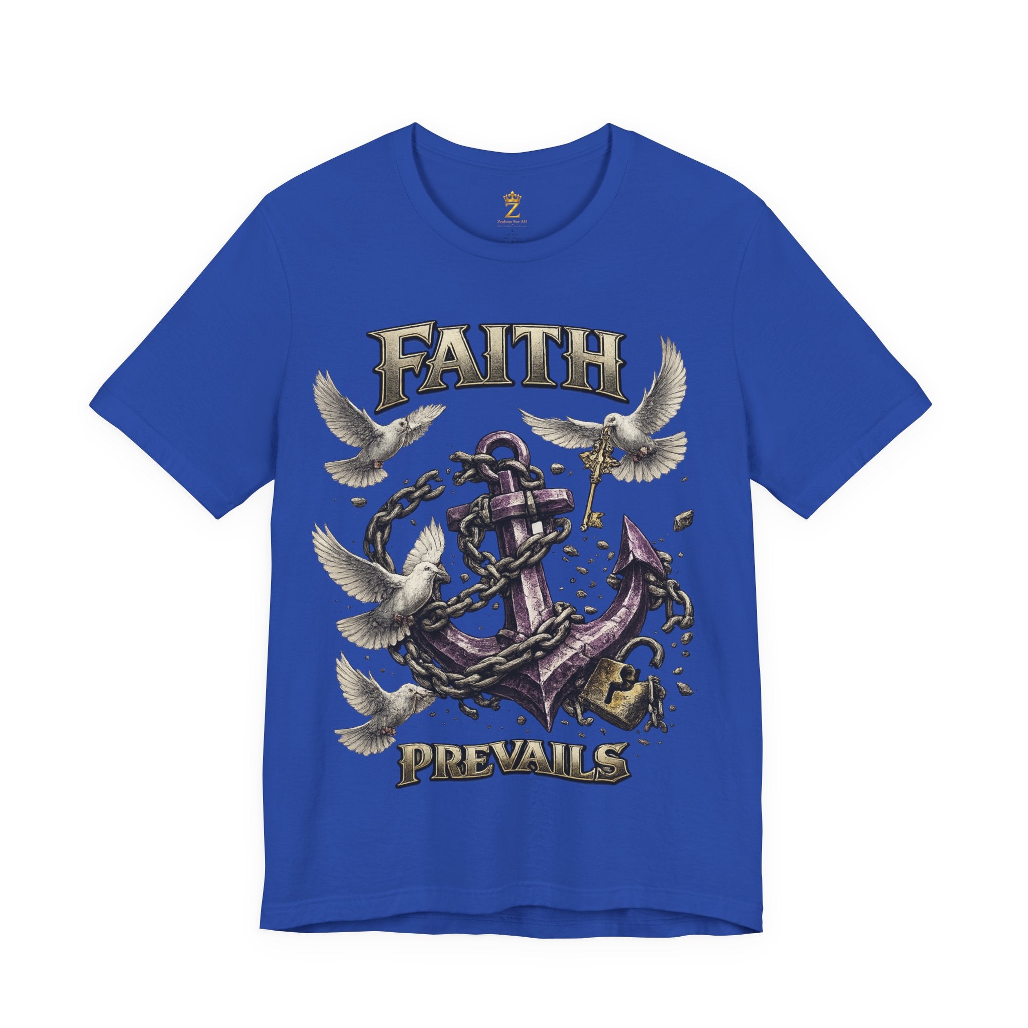 Faith Prevails T‑Shirt (Purple Anchor) Printify