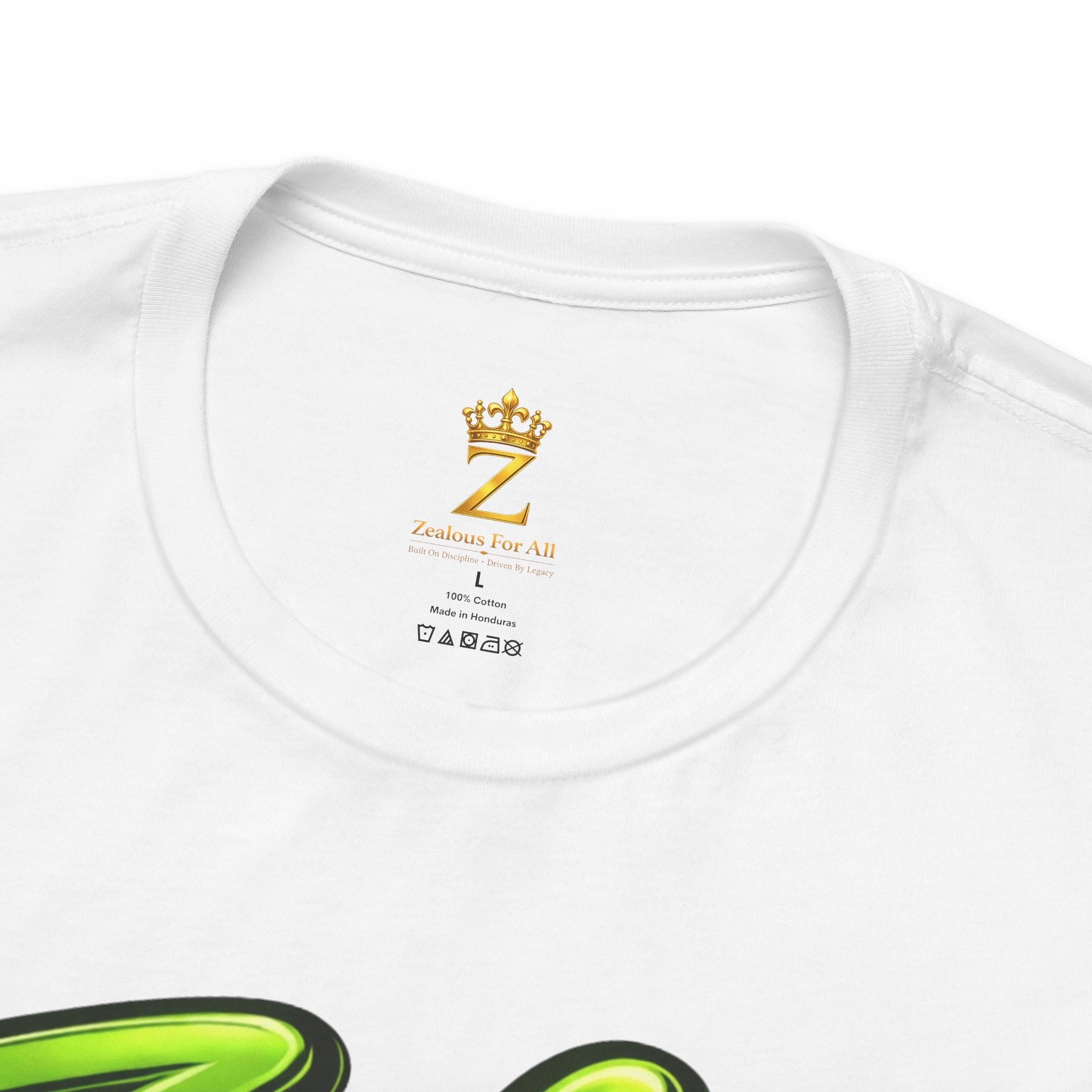 Zealous For All Graphic T-Shirt (Lime Green Logo) Printify