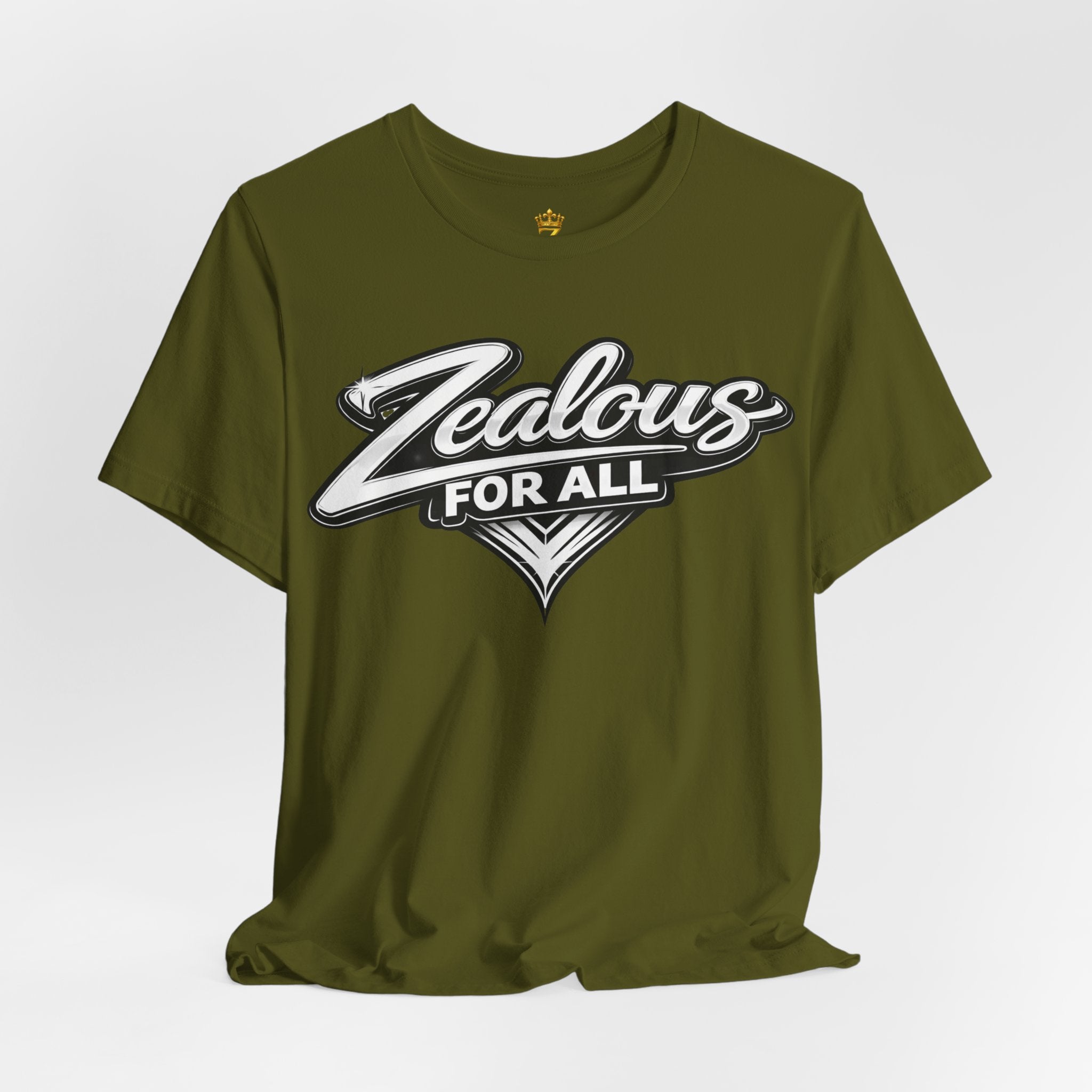 Zealous For All Graphic T-Shirt (White Logo) Printify