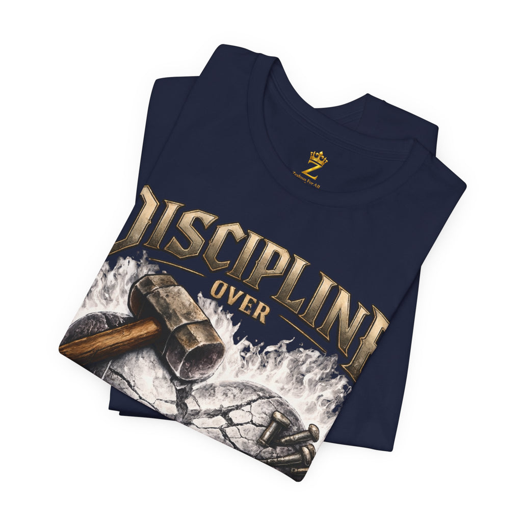 Discipline Over Emotions Premium Graphic T-Shirt (White Heart) Printify