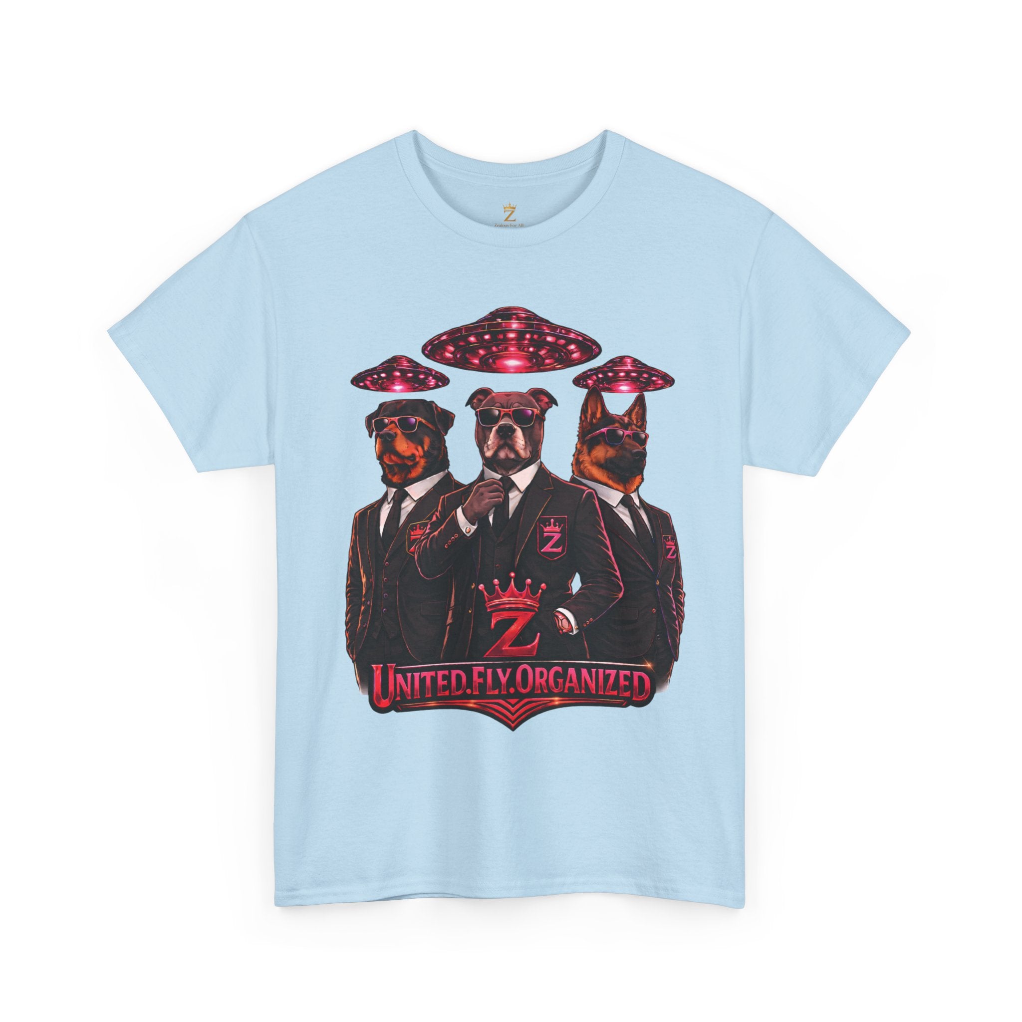 Adult "United. Fly. Organized." Graphic Tee (Hot Pink) Printify