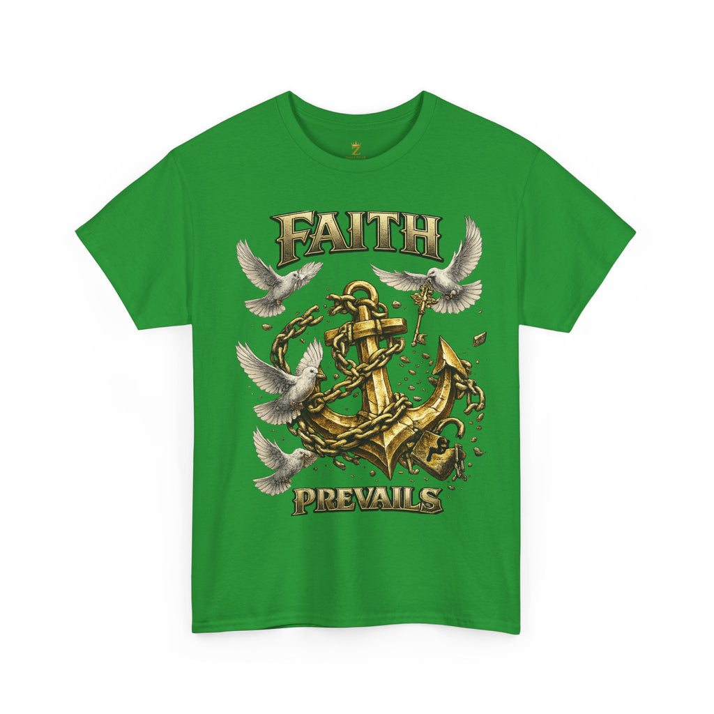 Adult Faith Prevails Anchor T-Shirt (Gold Anchor) Printify