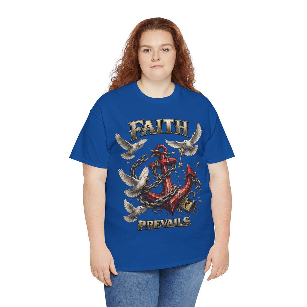 Adult Faith Prevails T‑Shirt (Red Anchor) Printify