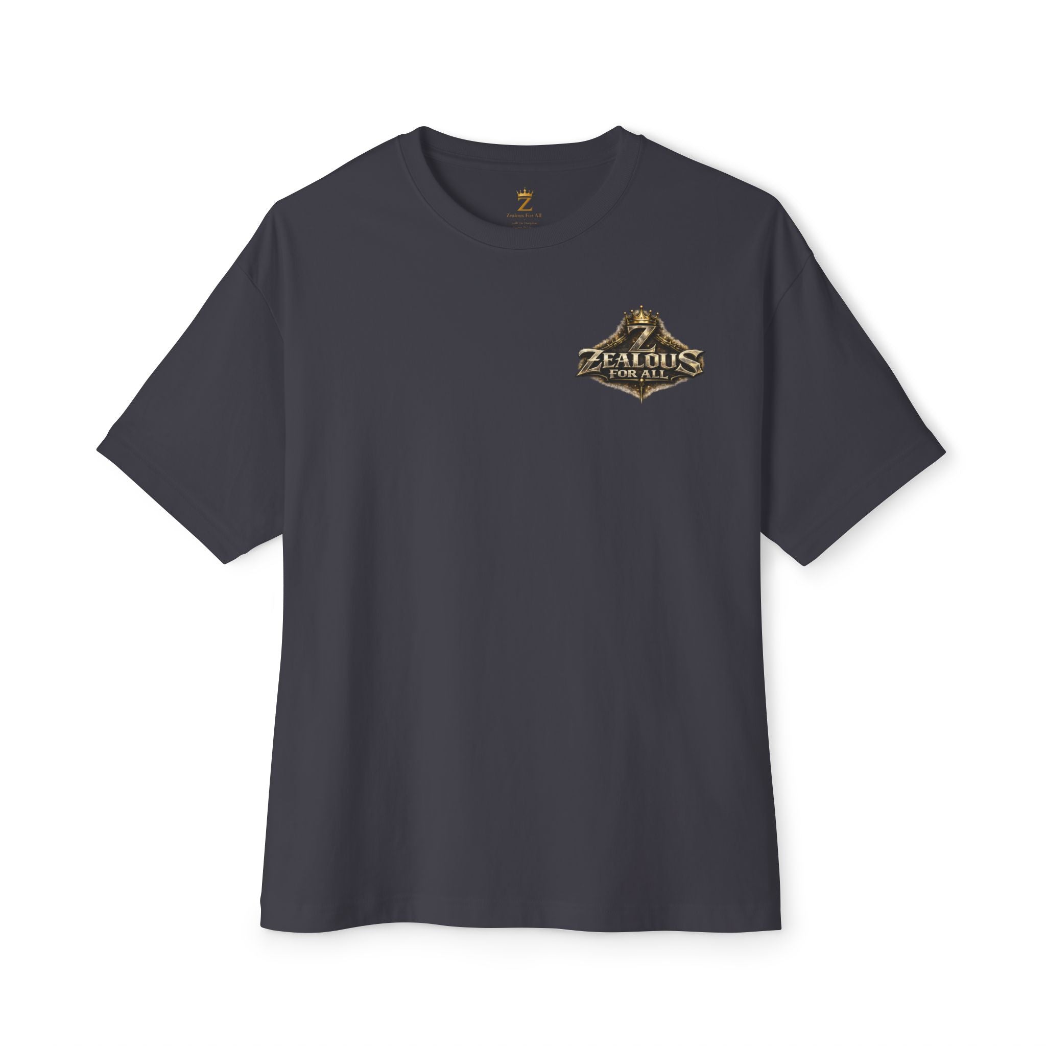 Adult *Oversized* Discipline Over Emotions (Back) Graphic Tee (Gold Heart) Printify