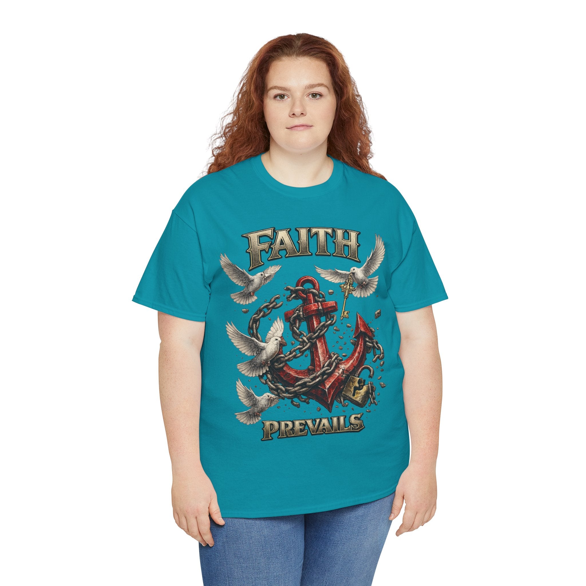 Adult Faith Prevails T‑Shirt (Red Anchor) Printify