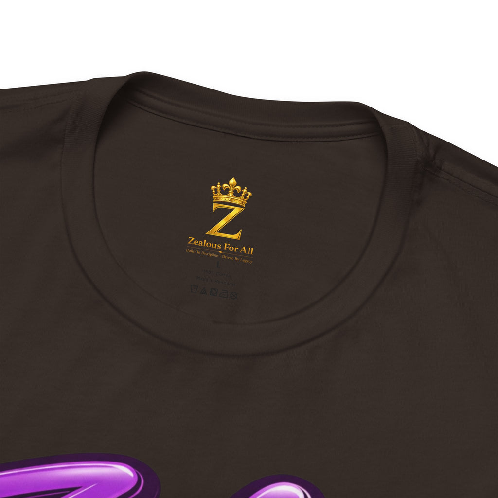 Zealous For All Graphic T-Shirt (Purple Logo) Printify