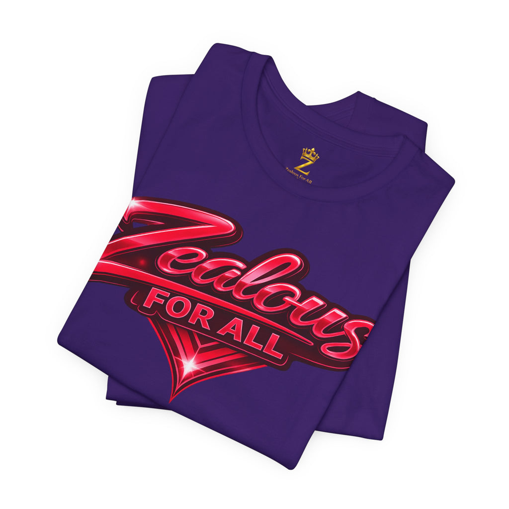 Zealous For All Graphic T-Shirt (Red Logo) Printify