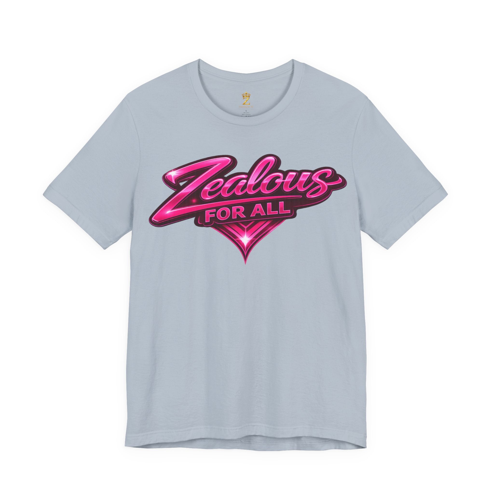 Zealous For All Graphic T-Shirt (Hot Pink Logo) Printify