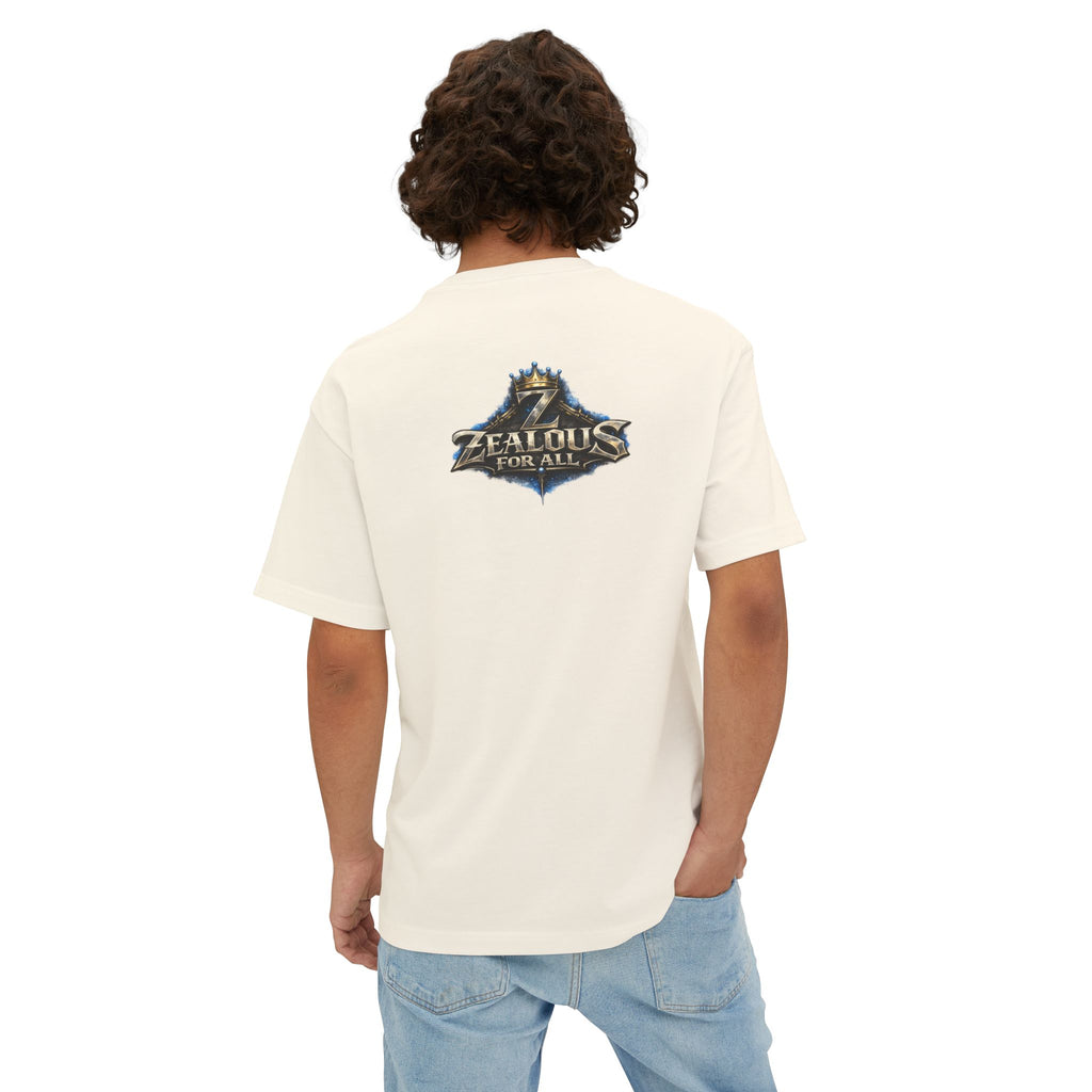 Adult *Oversized* Discipline Over Emotions Graphic T-Shirt (Blue Heart) - Zealous For All