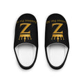 Z Crown Men's Indoor Slippers — Black & Gold Cozy House Slides Printify