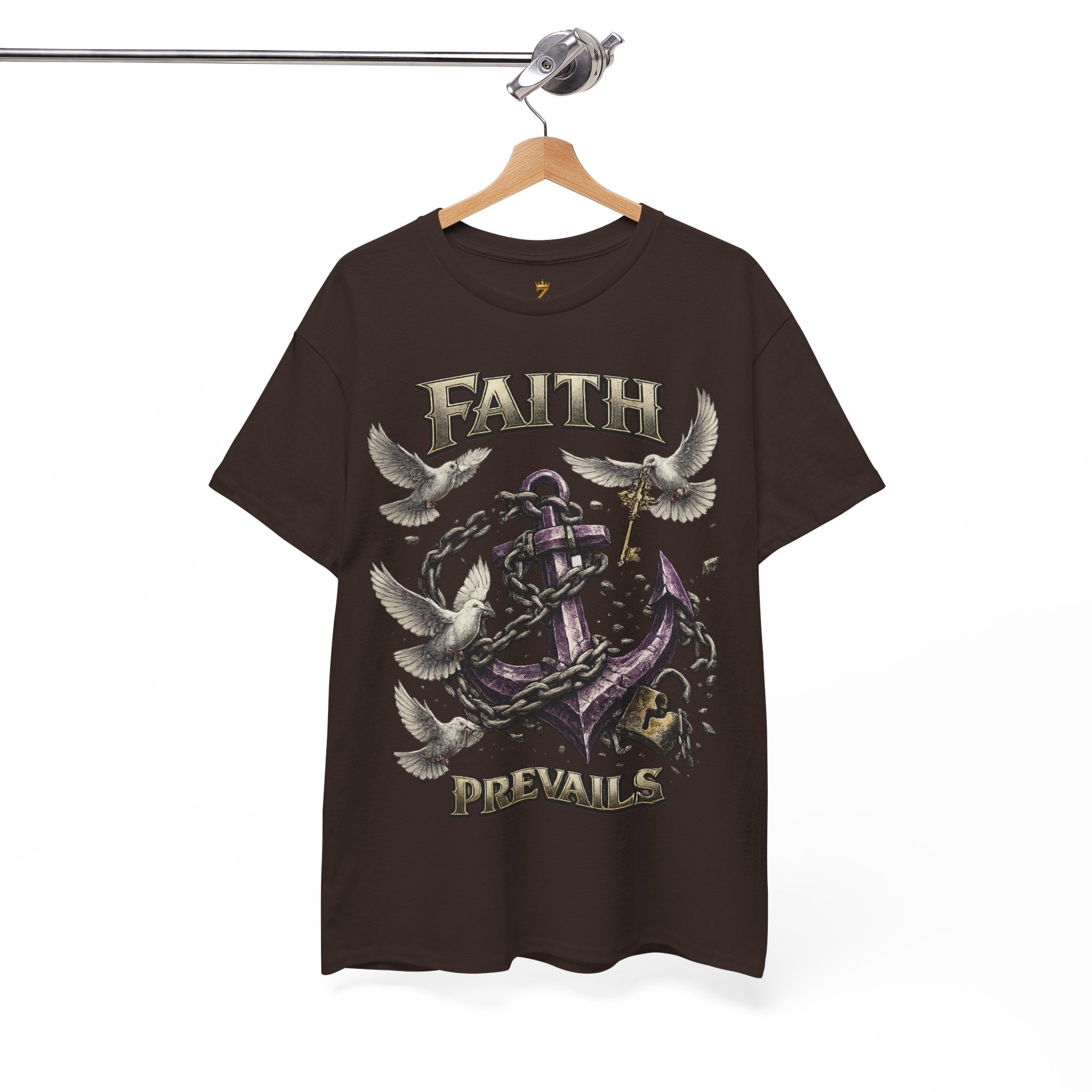 Adult Faith Prevails T‑Shirt (Purple Anchor) Printify