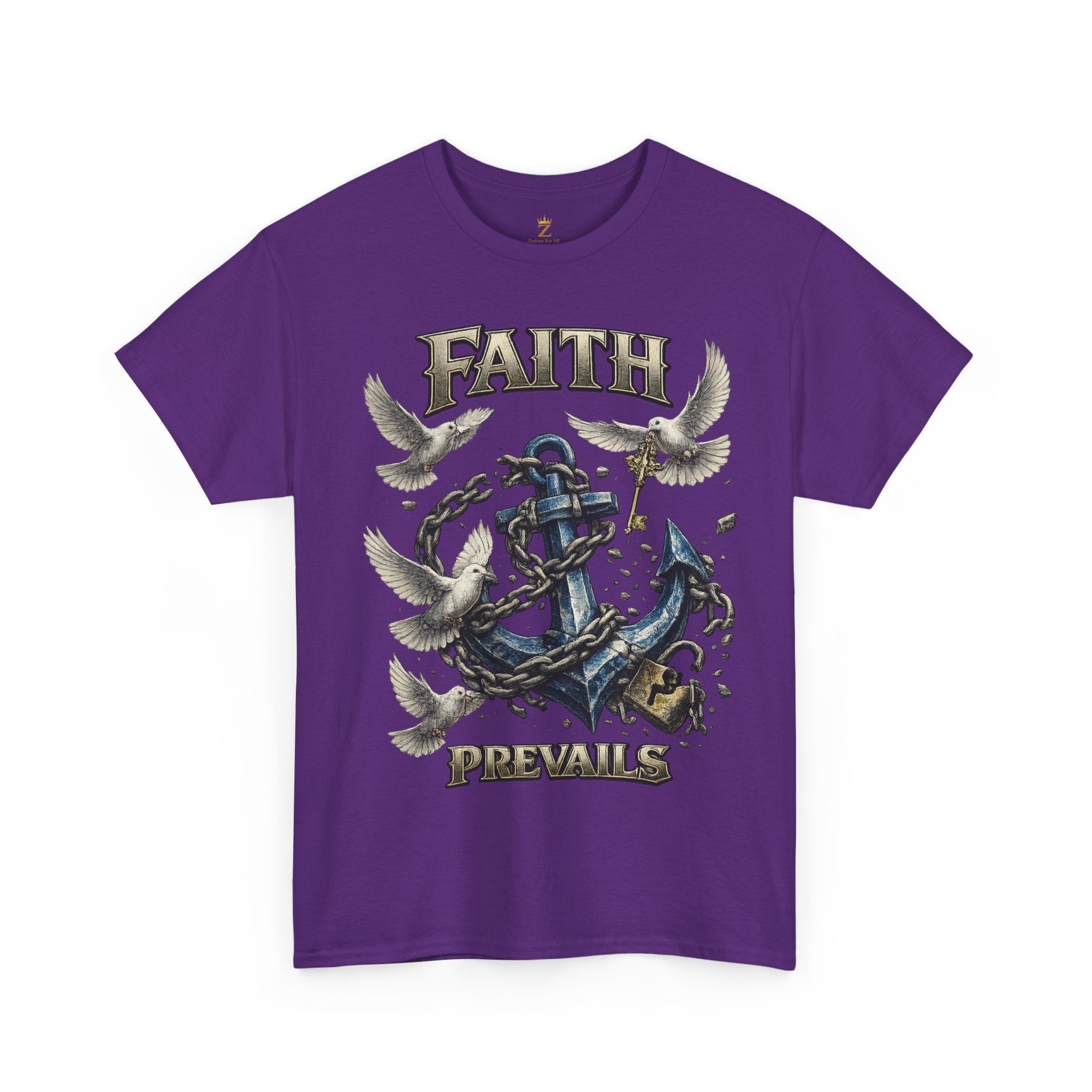 Adult Faith Prevails T‑Shirt (Blue Anchor) Printify