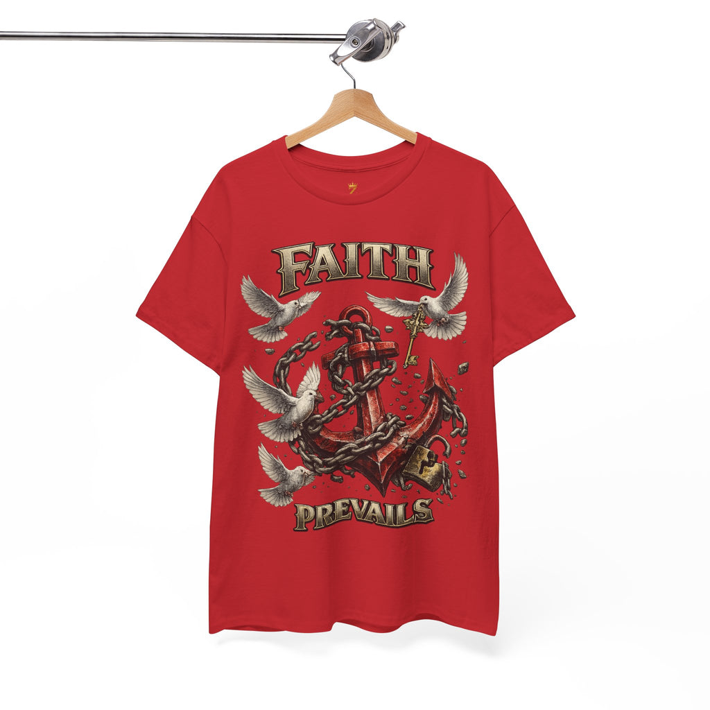 Adult Faith Prevails T‑Shirt (Red Anchor) Printify