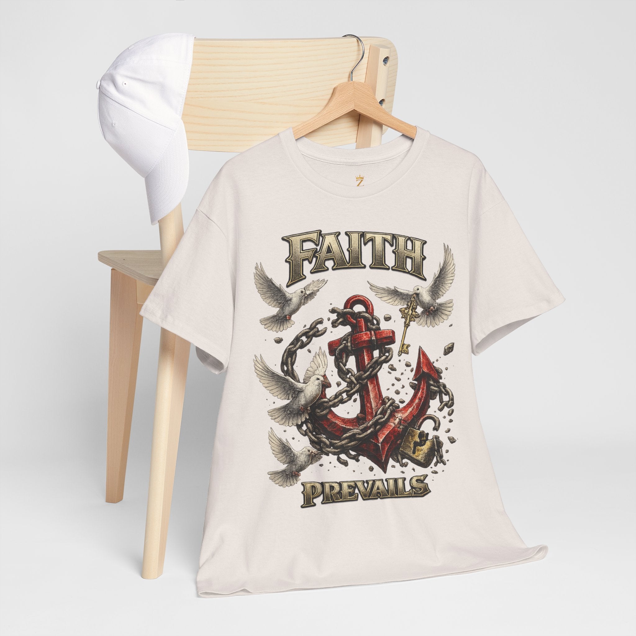 Adult Faith Prevails T‑Shirt (Red Anchor) Printify