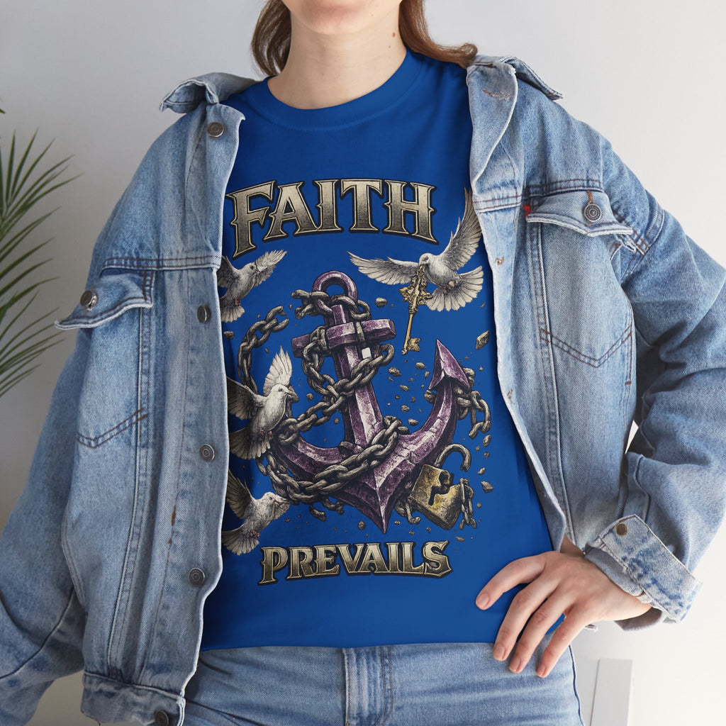 Adult Faith Prevails T‑Shirt (Purple Anchor) Printify