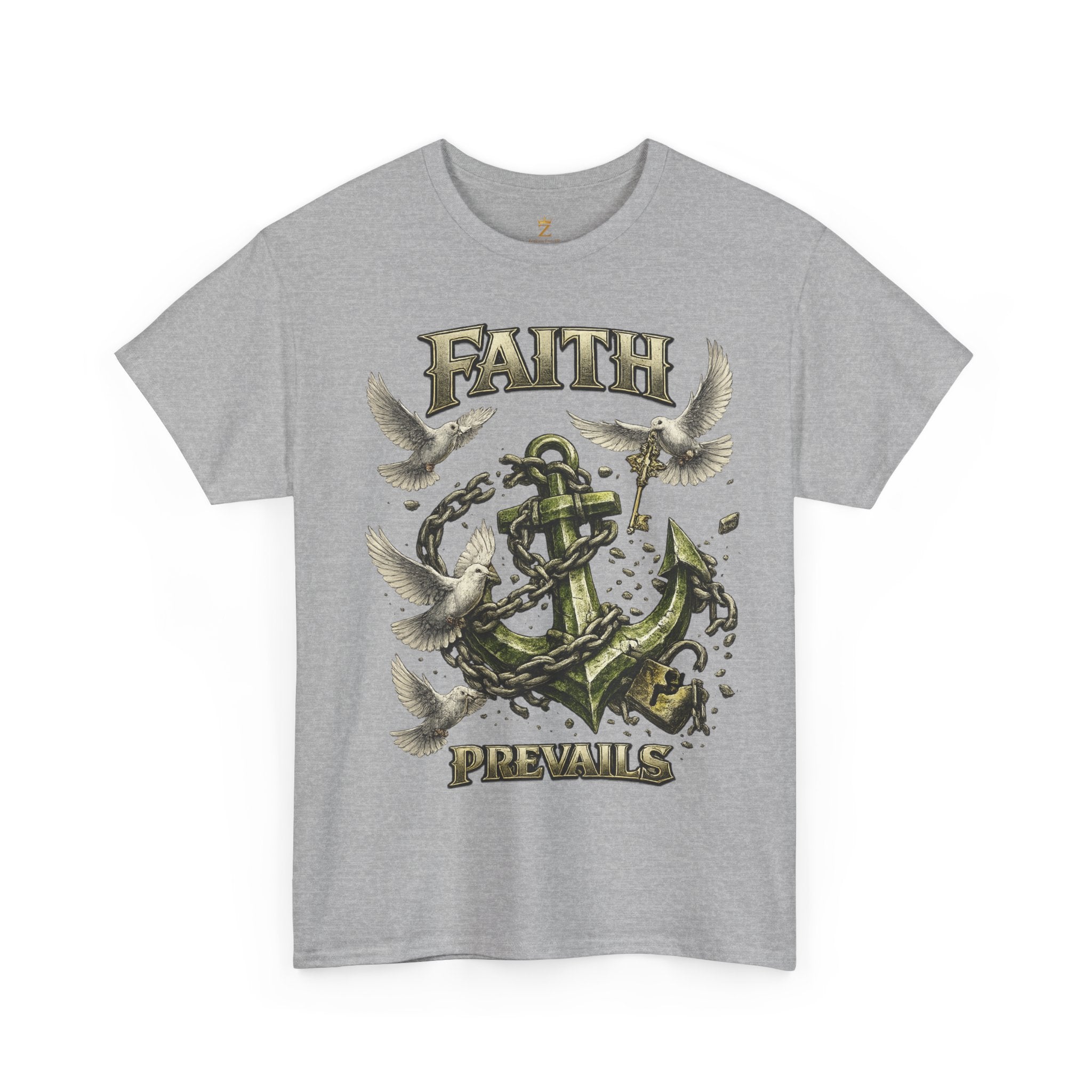 Adult Faith Prevails Anchor T-Shirt (Green Anchor) Printify