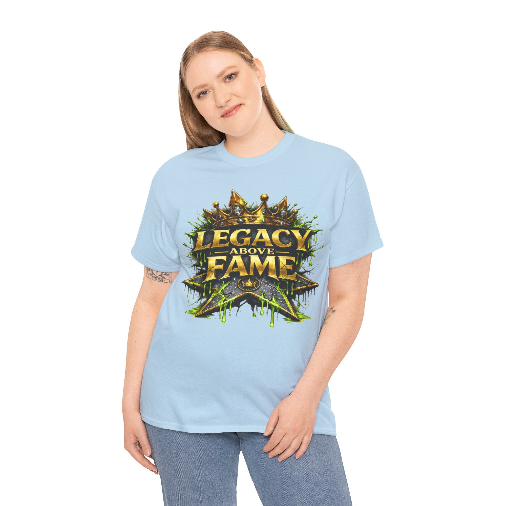 Adult Legacy Above Fame Graphic T-Shirt (Lime Green Drip) - Zealous For All