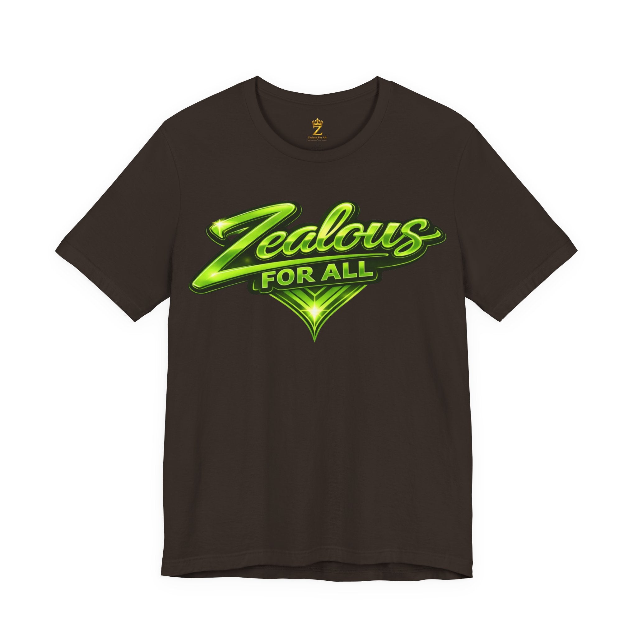 Zealous For All Graphic T-Shirt (Lime Green Logo) Printify