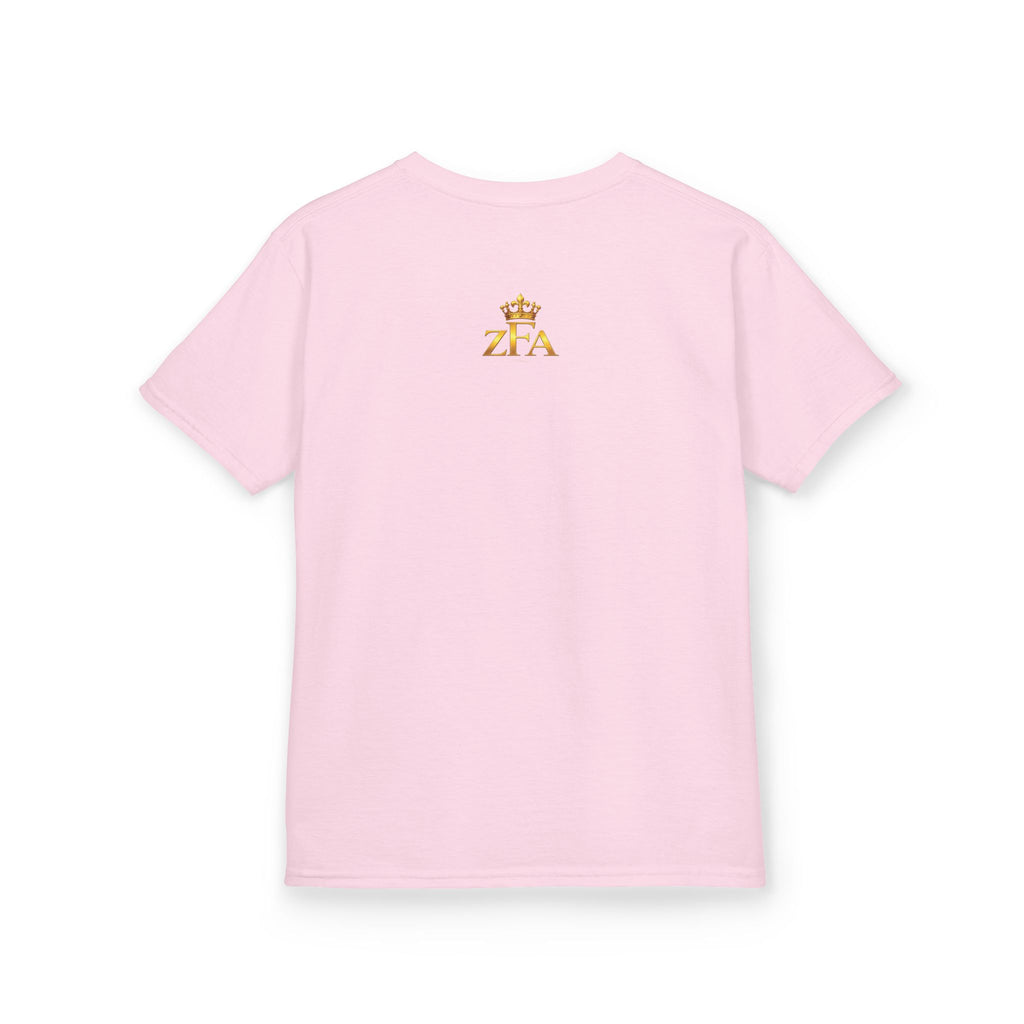 First Kids Zealous For All T-Shirt Drop 01 — Gold Logo Kids Tee Printify