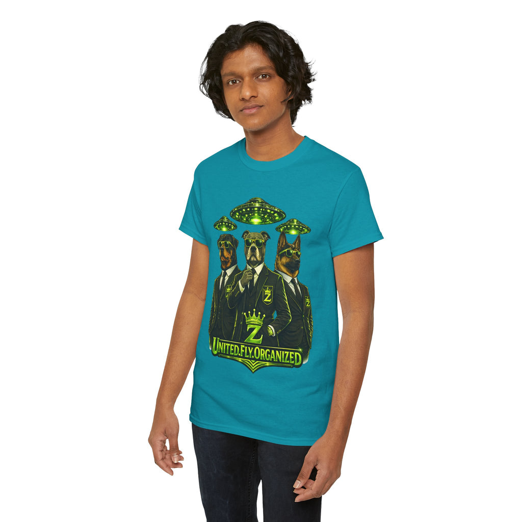 Adult "United. Fly. Organized." Graphic Tee (Lime Green) Printify