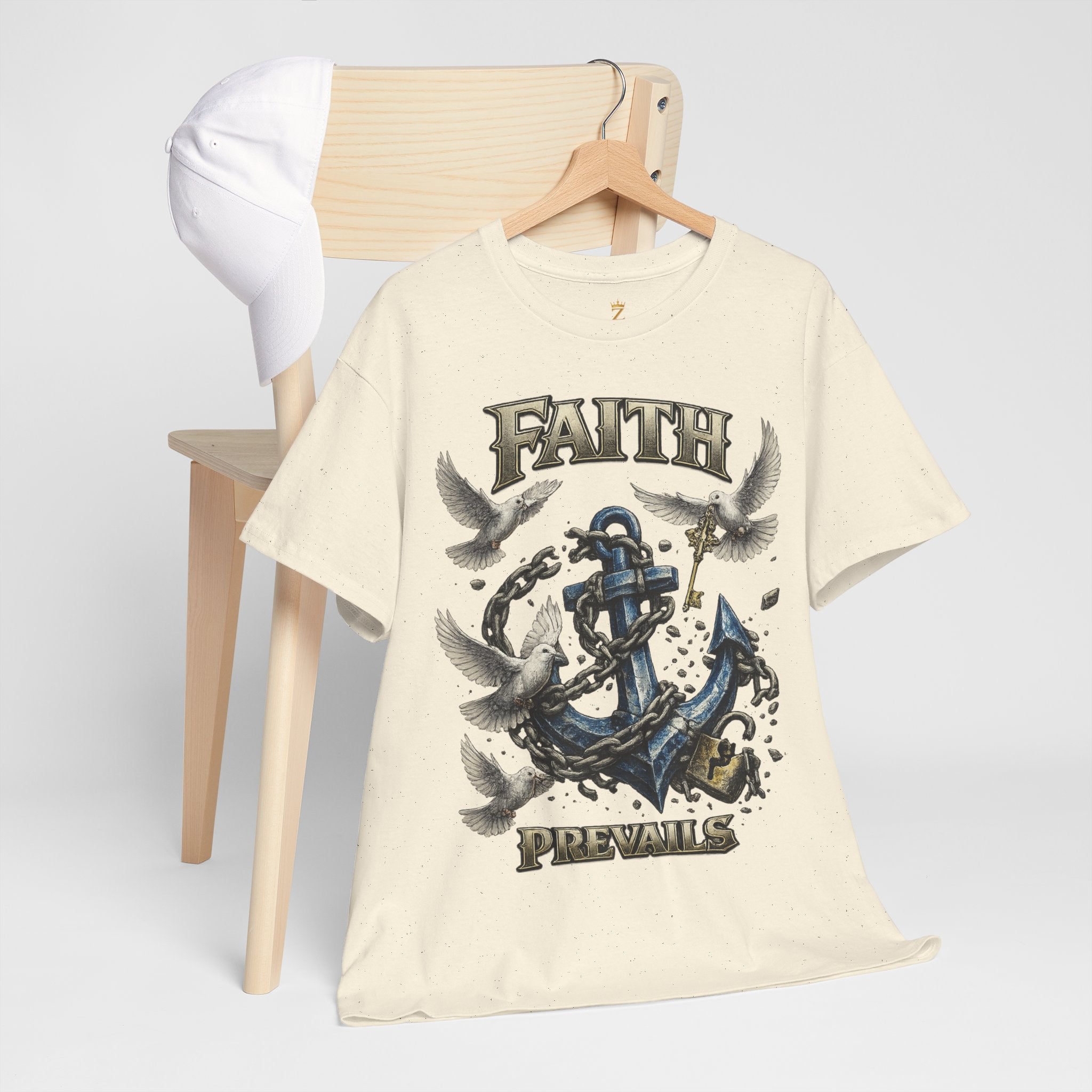 Adult Faith Prevails T‑Shirt (Blue Anchor) Printify