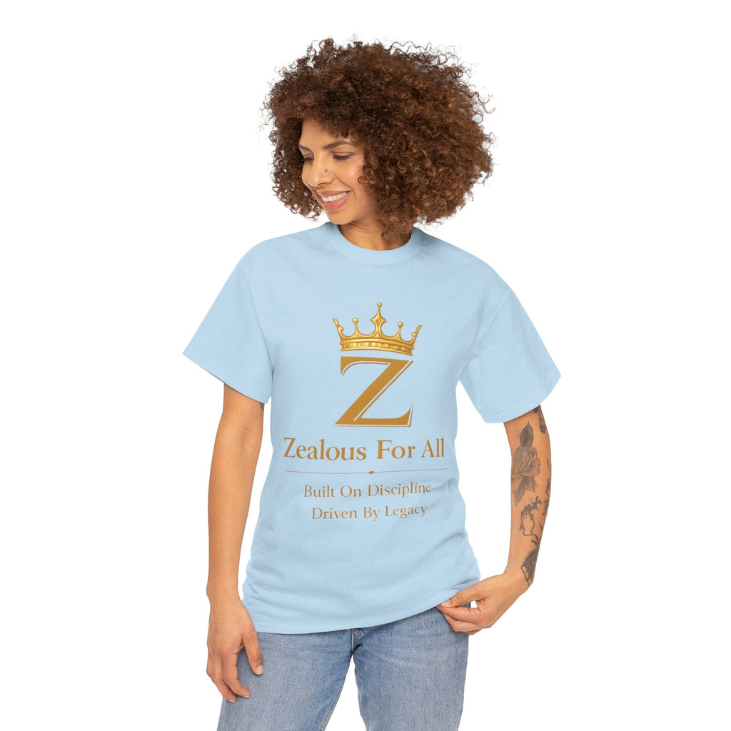 Unisex Zealous For All T-Shirt (Gold Logo) Printify