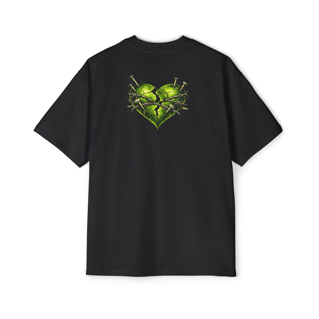 Oversized Discipline Over Emotions Graphic Tee (Green Heart) Printify