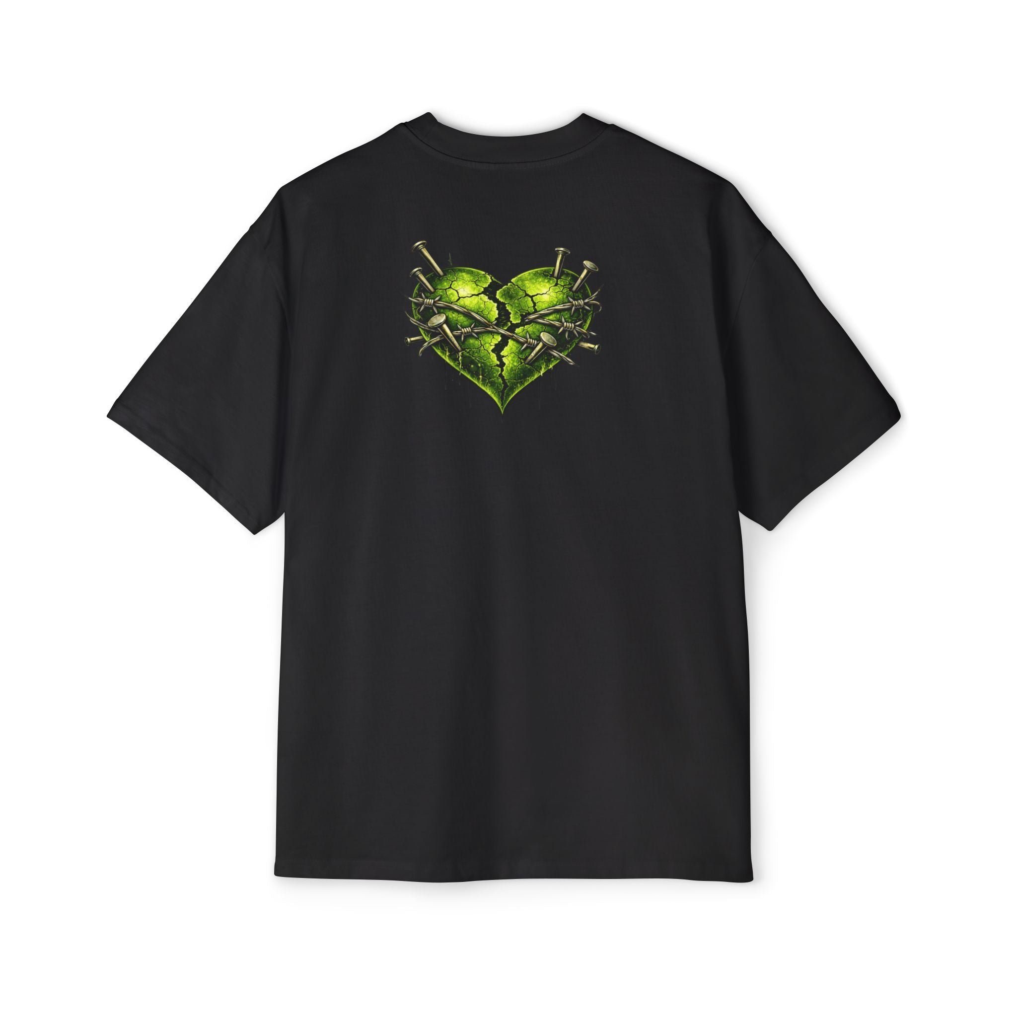 Oversized Discipline Over Emotions Graphic Tee (Green Heart) Printify