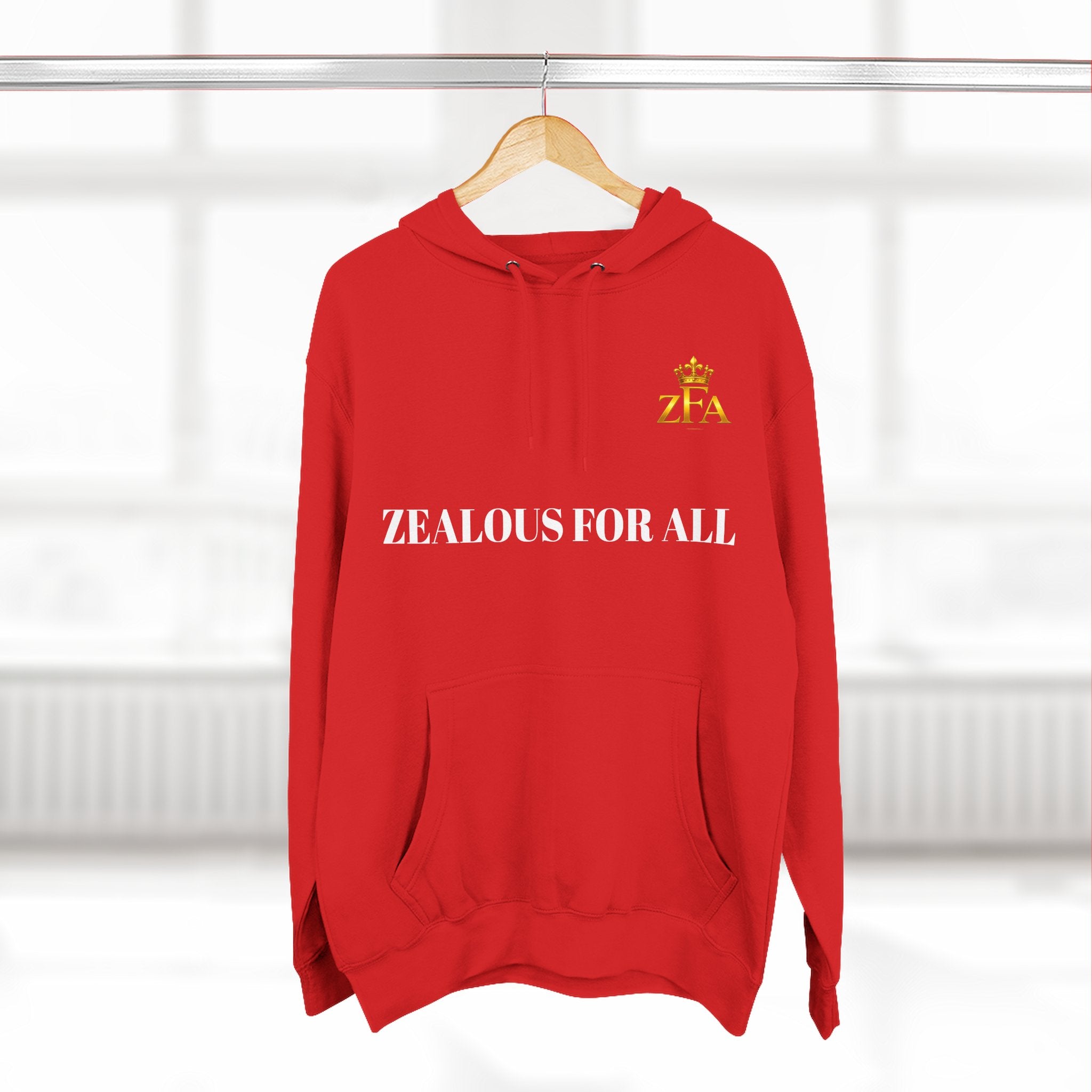 ZFA Premium Hoodie (White Words) Printify